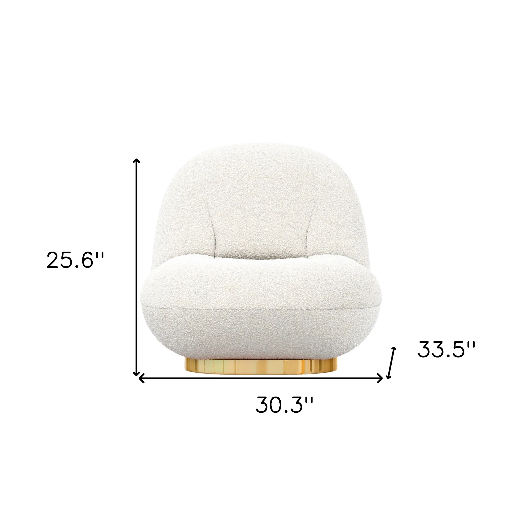 White and Gold Boucle Slipper Chair By Homeroots - Image 8