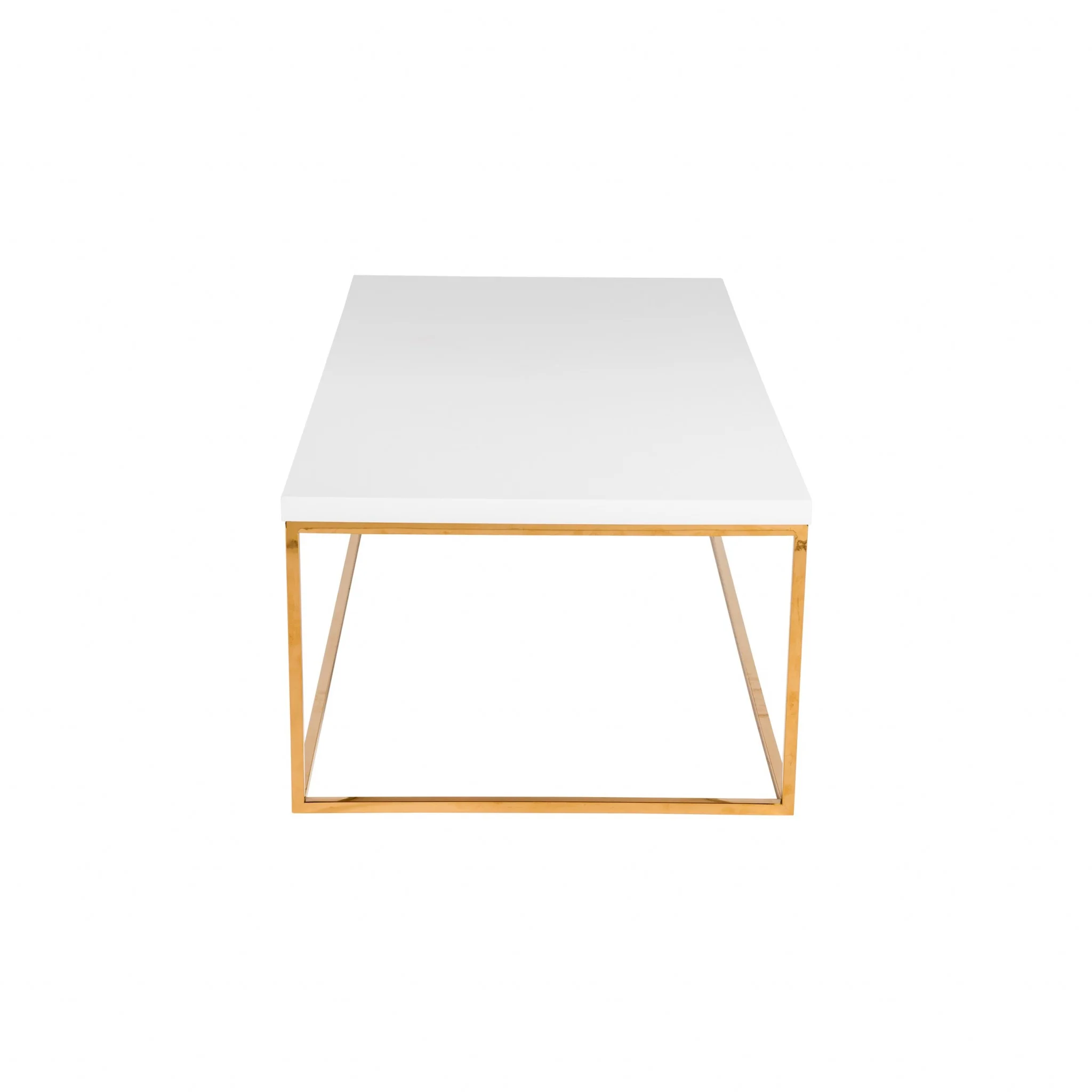 White and Gold High Gloss Coffee Table By Homeroots - Image 2