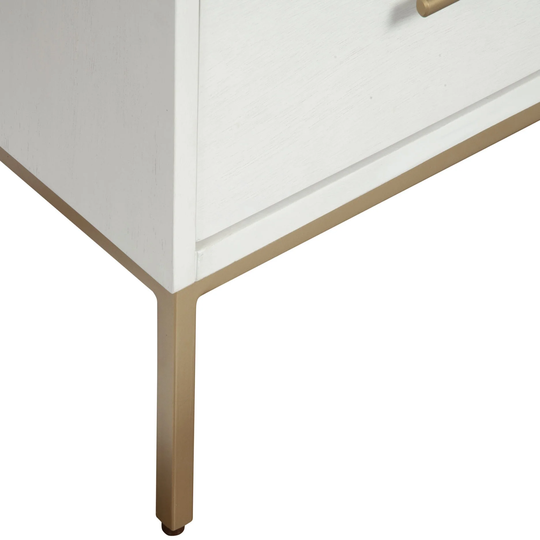 White And Gold Lines 2 Drawer Nightstand By Homeroots - Image 4