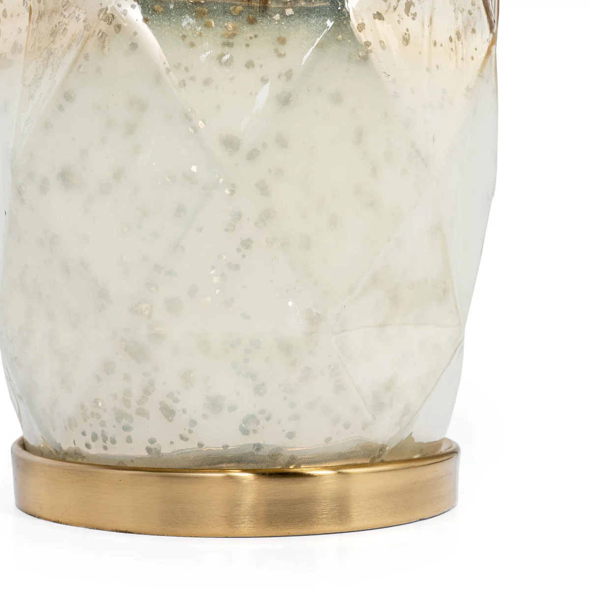 White and Gold Mercury Glass Table Lamp With White Cone Shade By Homeroots - Image 5