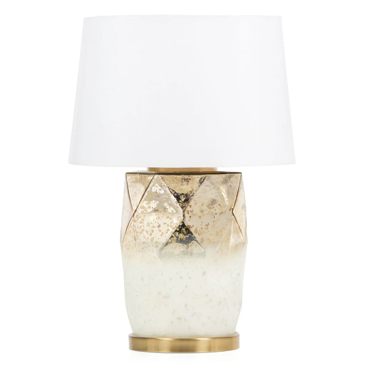 White and Gold Mercury Glass Table Lamp With White Cone Shade By Homeroots - Image 7