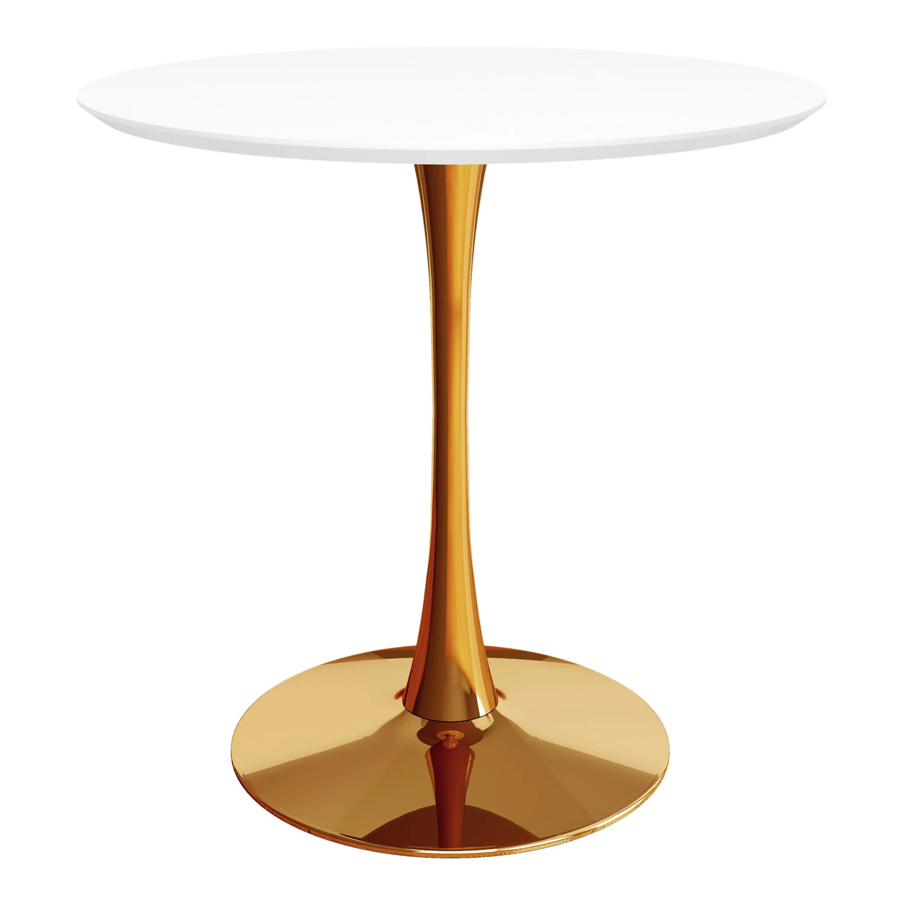 White And Gold Metal Dining Table By Homeroots - Image 2