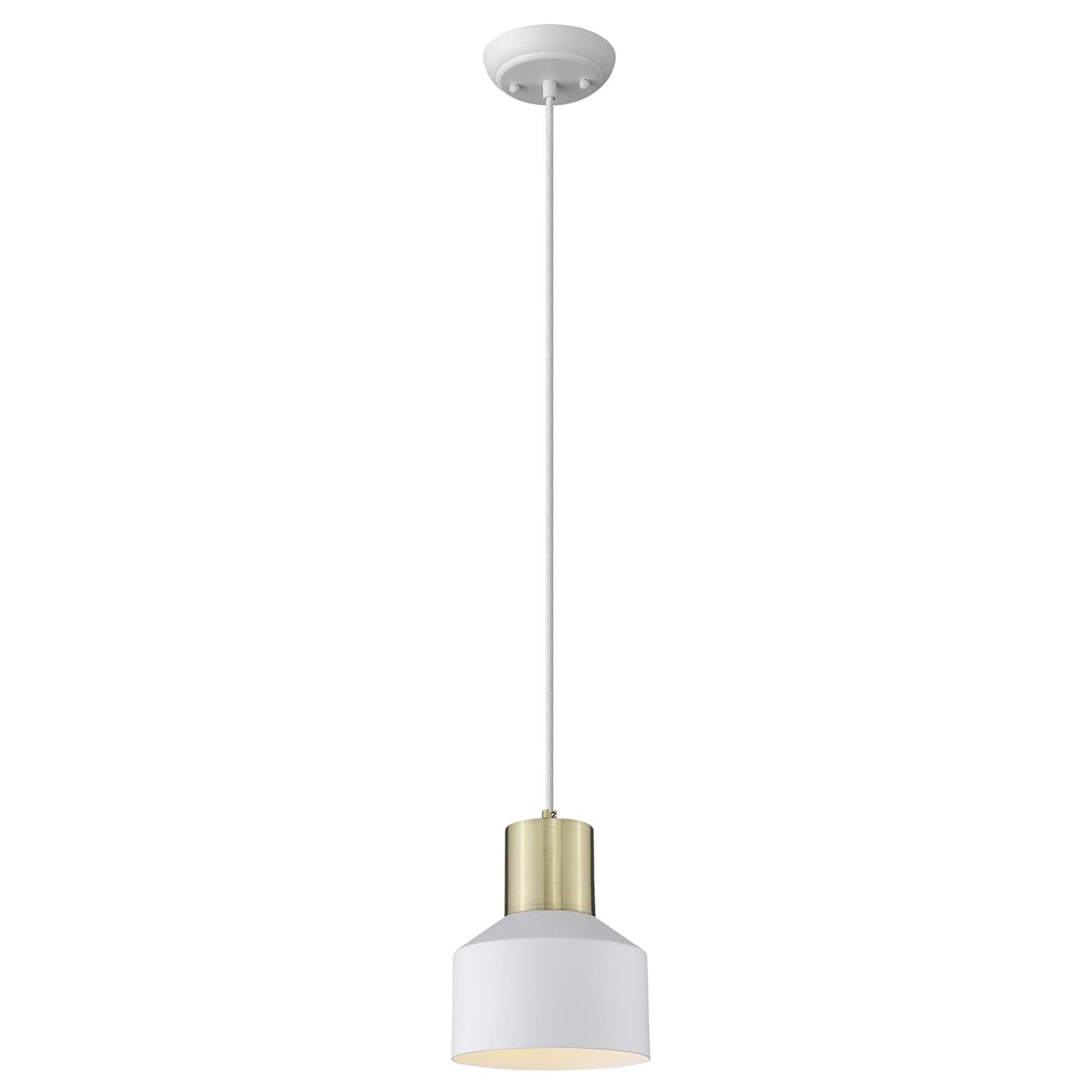 White and Gold Pendant Hanging Light By Homeroots - Image 2