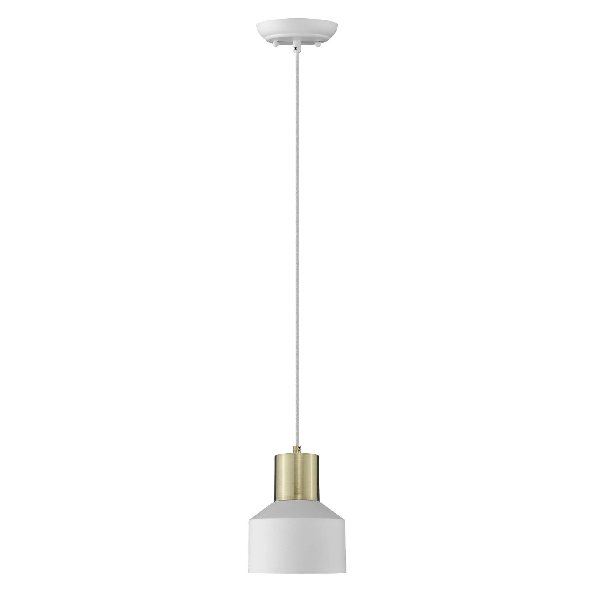White and Gold Pendant Hanging Light By Homeroots - Image 3