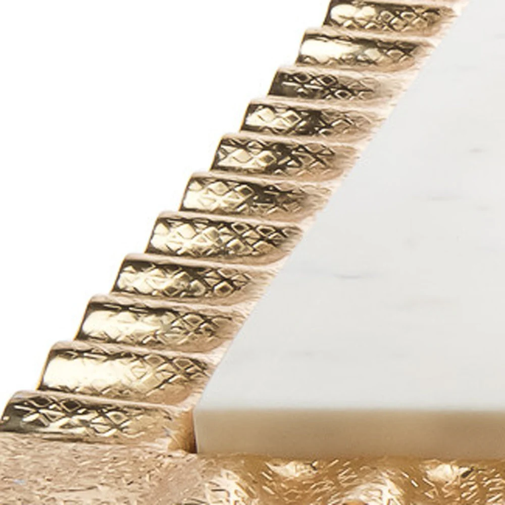 White and Gold Rectangular Marble Serving Tray By Homeroots - Image 4