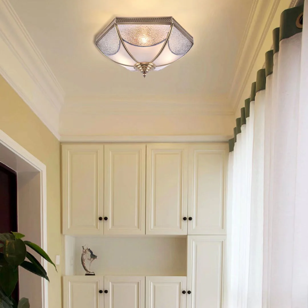 White and Gold Traditional Hexagon Ceiling Light Fixture By Homeroots - Image 4