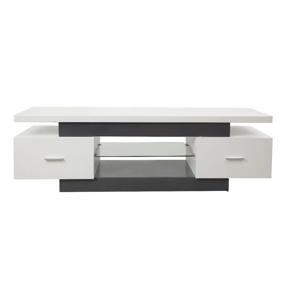 White And Gray Mdf Tv Stand By Homeroots - Image 2