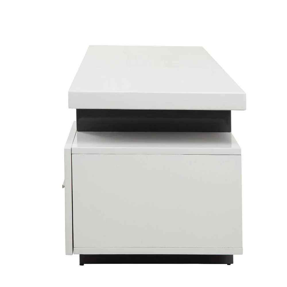 White And Gray Mdf Tv Stand By Homeroots - Image 3