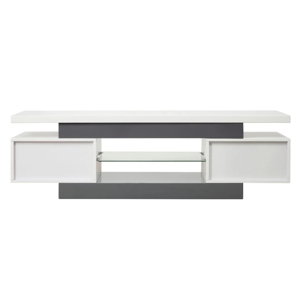 White And Gray Mdf Tv Stand By Homeroots - Image 4