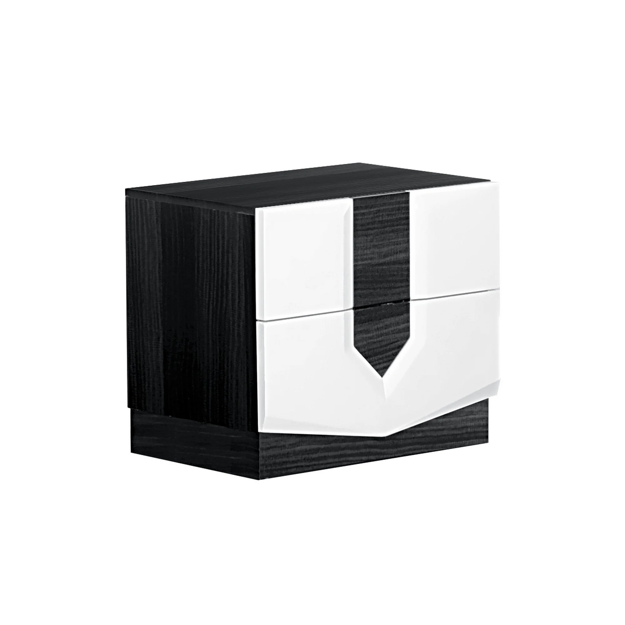 White And Grey Nightstand With 2 Drawer By Homeroots - Image 2