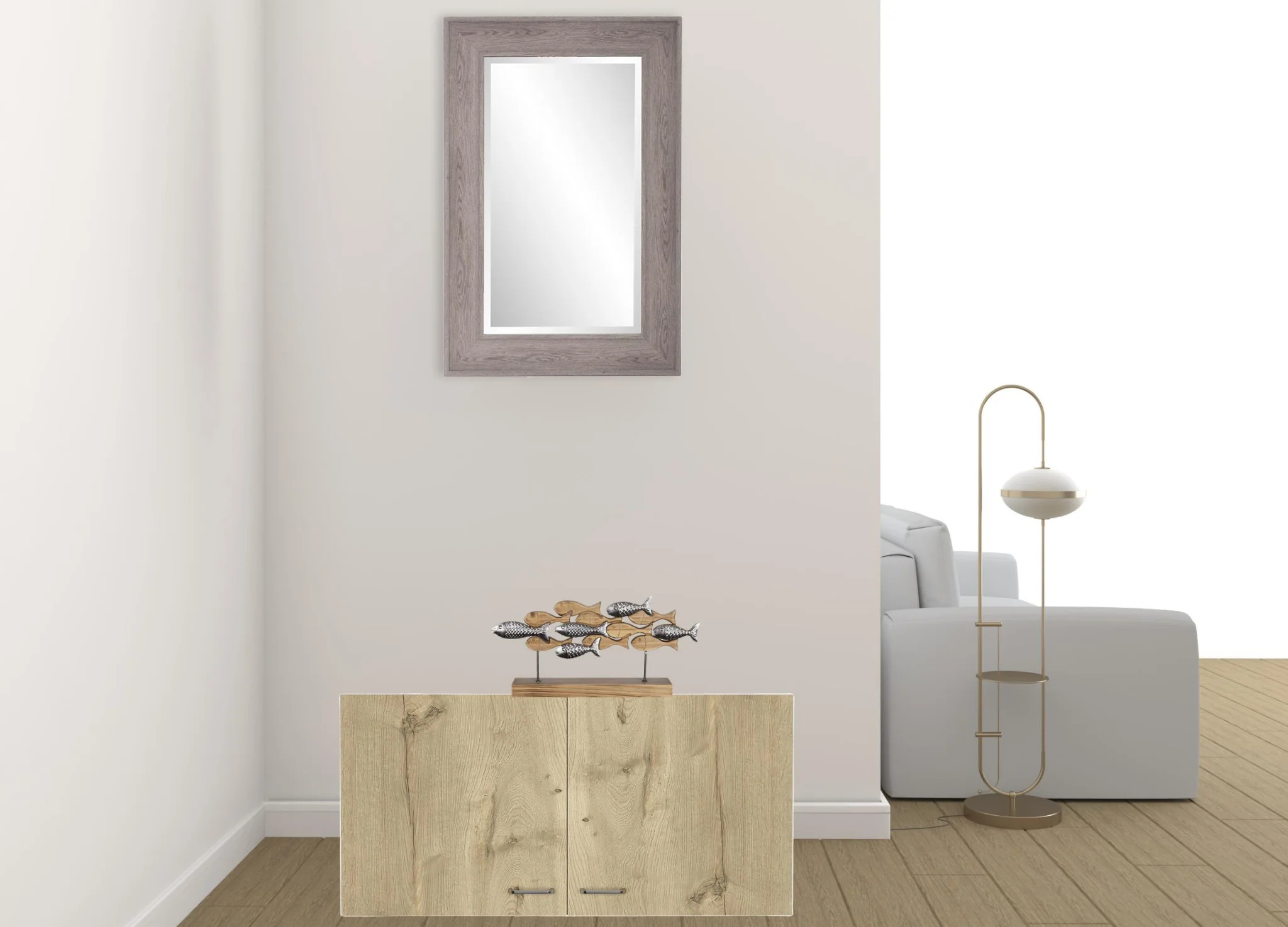 White And Light Oak Standard Accent Cabinet With One Shelf By Homeroots - Image 3