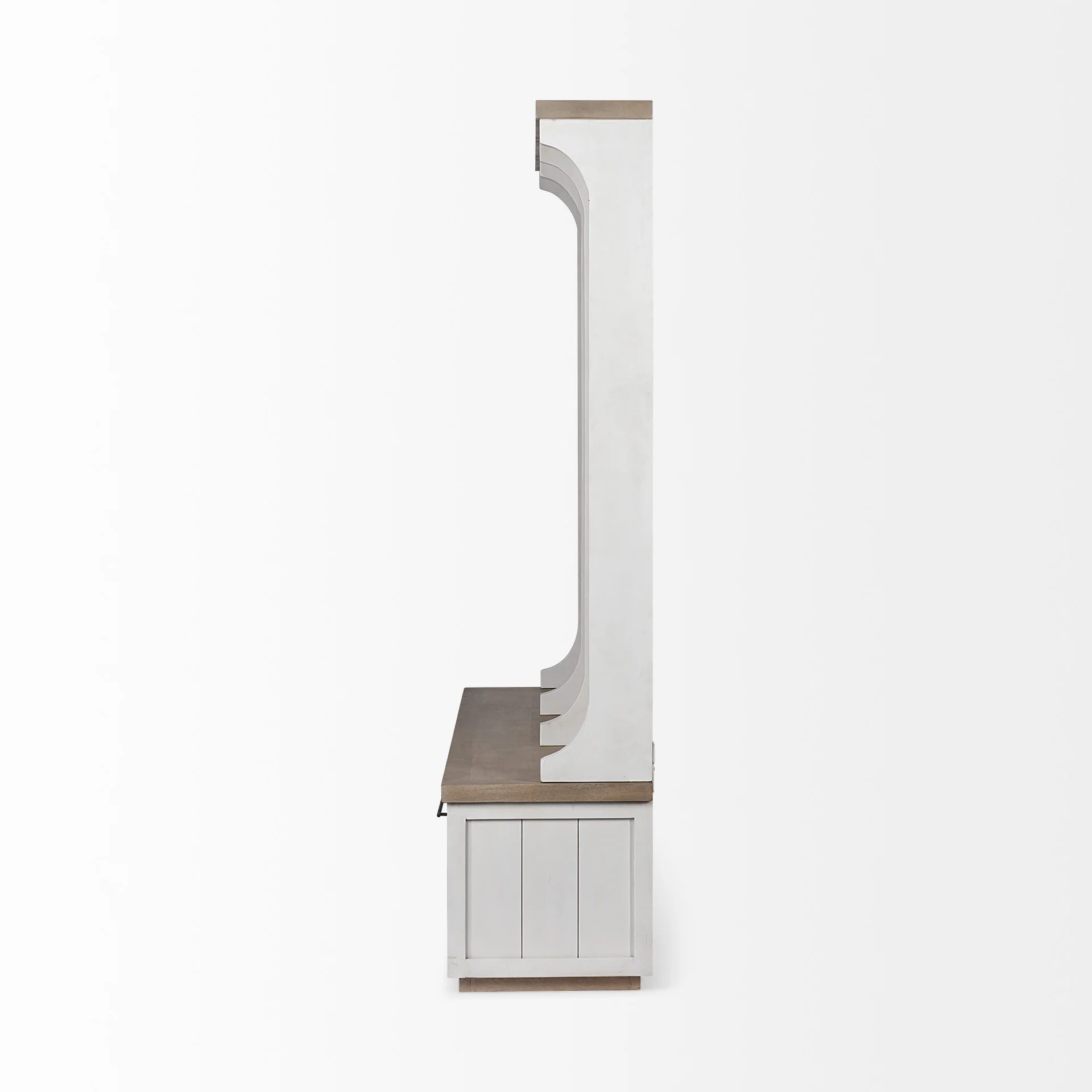 White and Medium Brown Wood Hall Tree with Storage By Homeroots - Image 3