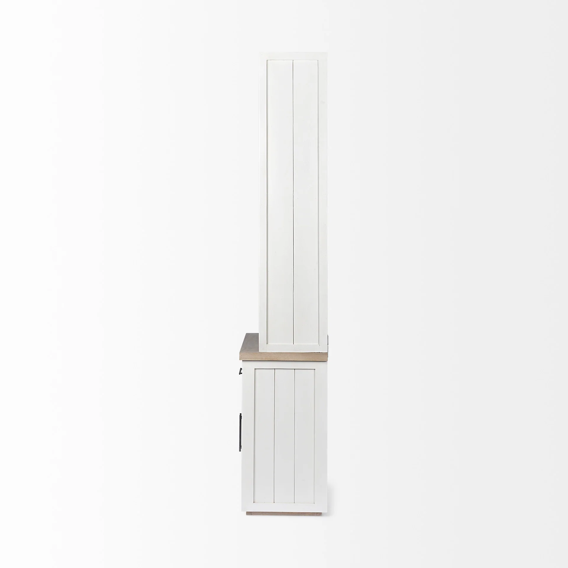 White and Medium Brown Wood Shelving Unit with 3 Shelves By Homeroots - Image 3
