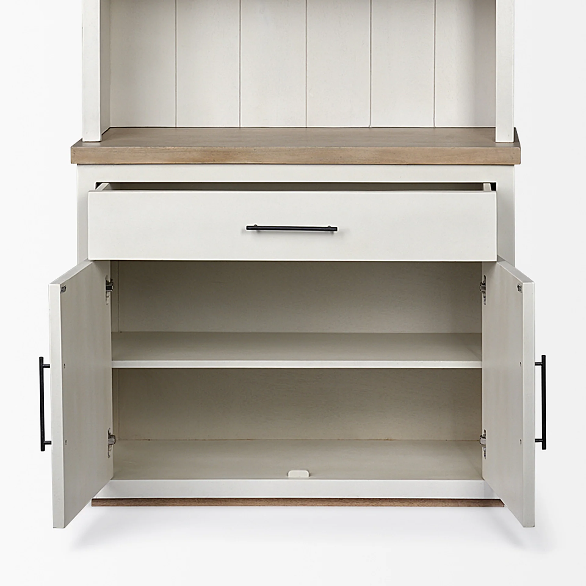 White and Medium Brown Wood Shelving Unit with 3 Shelves By Homeroots - Image 6