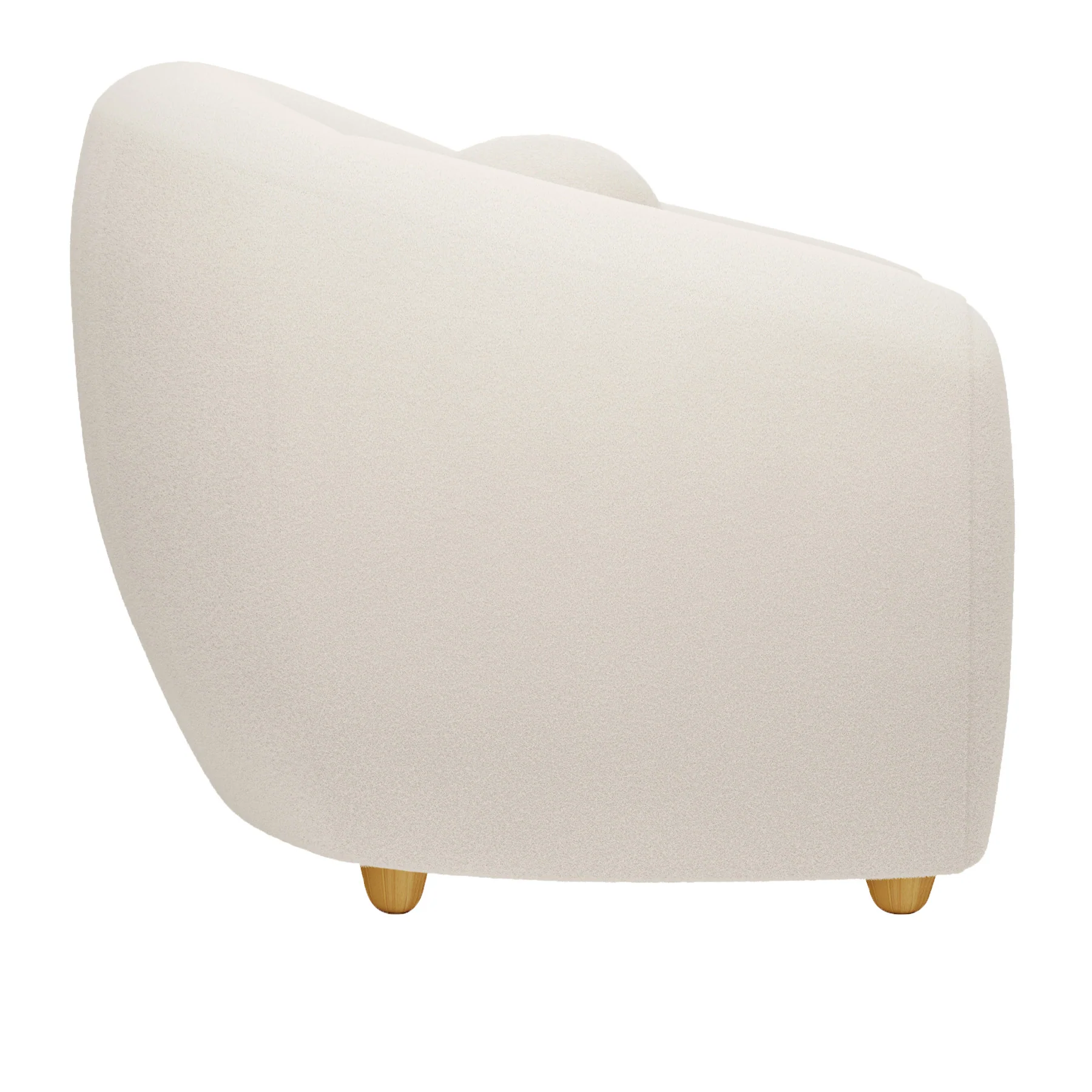 White and Natural Boucle Arm Chair By Homeroots - Image 4