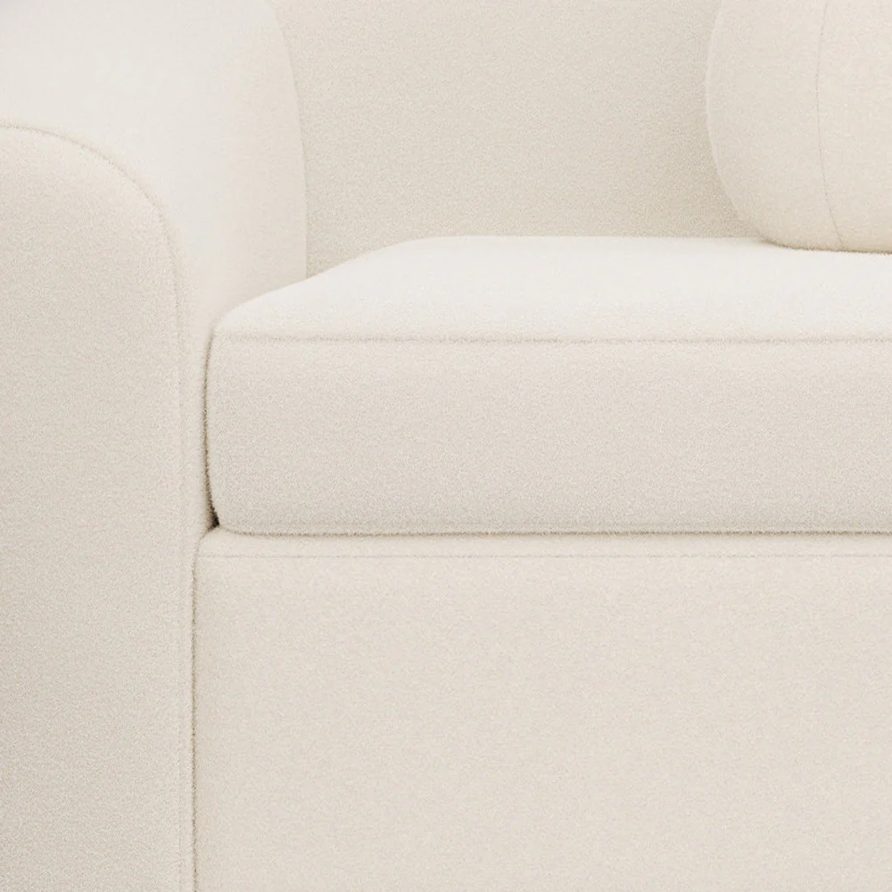 White and Natural Boucle Arm Chair By Homeroots - Image 6