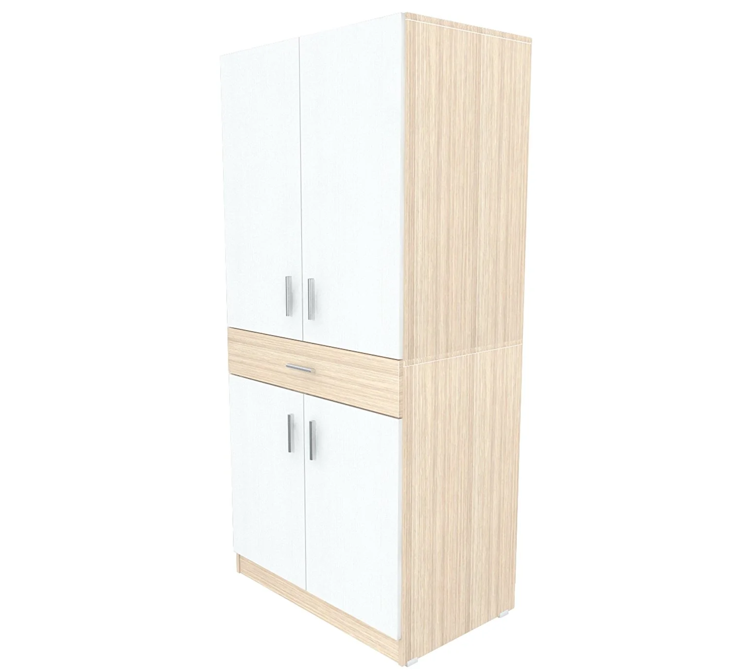 White and Natural Finish Wood Computer Hutch Desk By Homeroots - Image 4