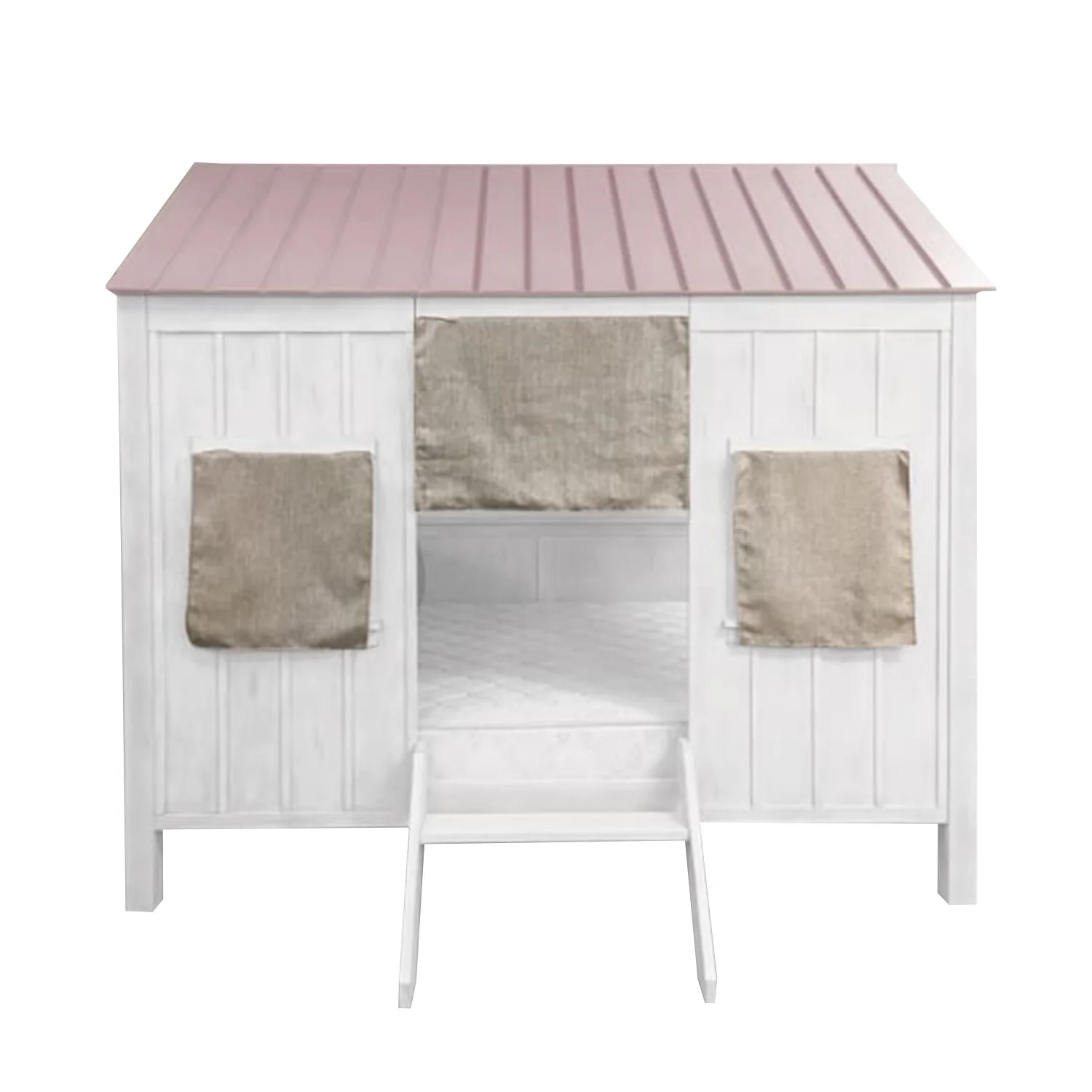 White And Pink Cottage Full Bed By Homeroots - Image 2
