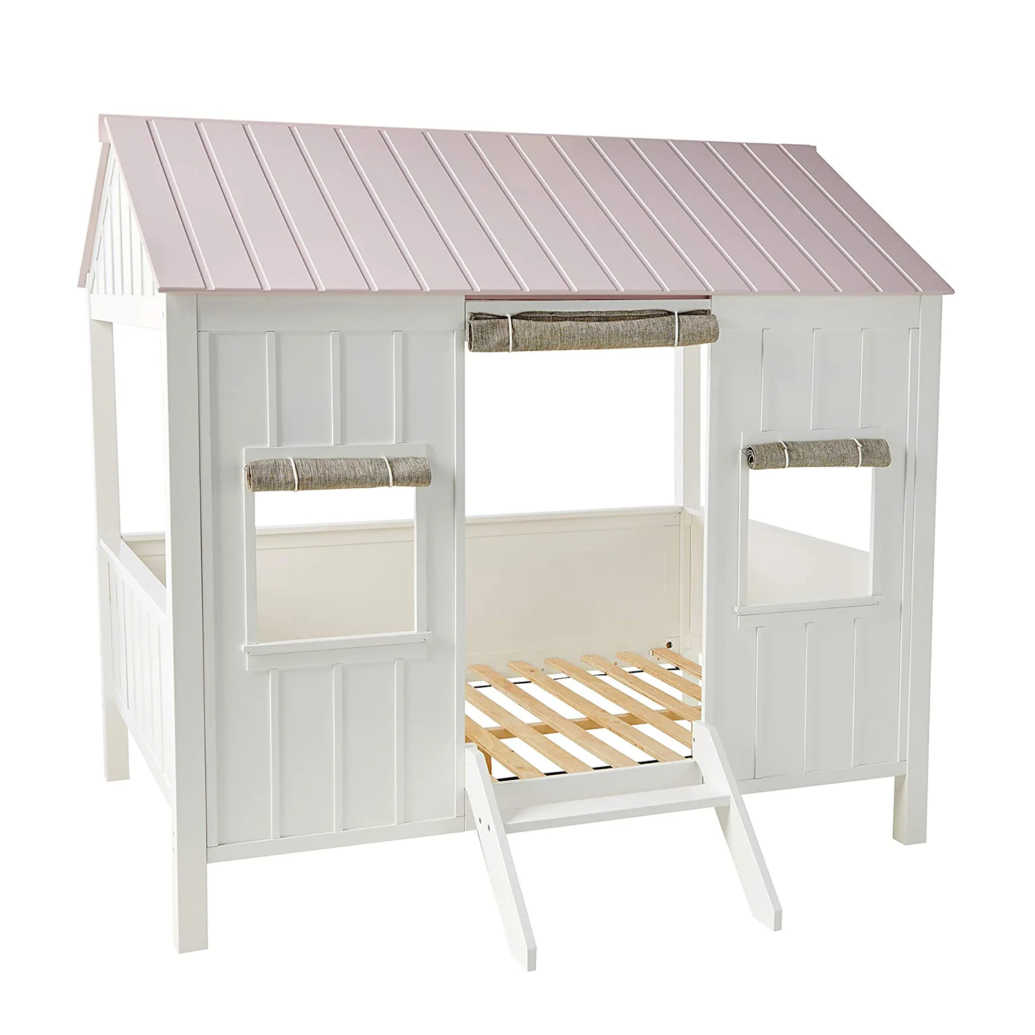 White And Pink Cottage Full Bed By Homeroots - Image 3
