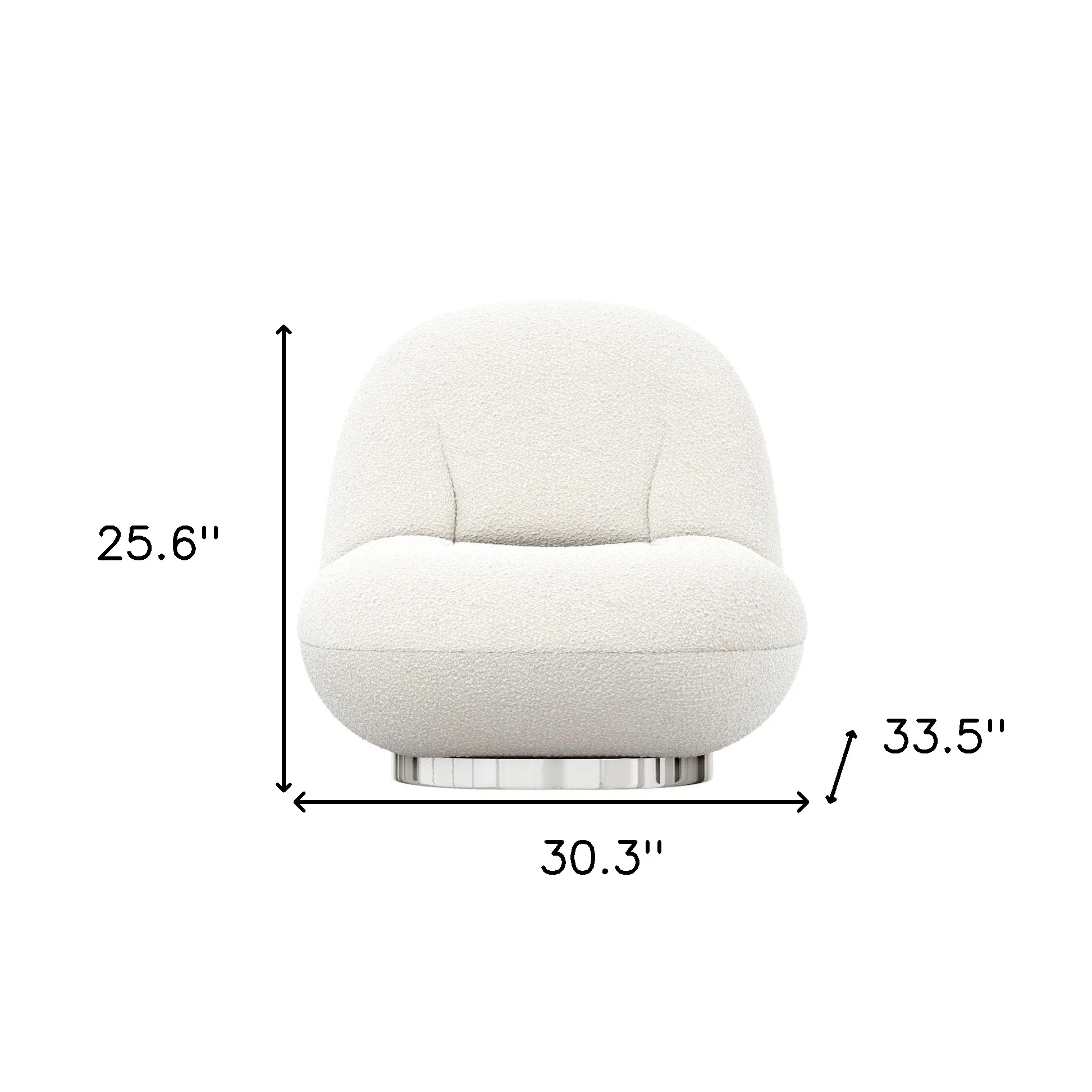 White and Silver Boucle Slipper Chair By Homeroots - Image 8