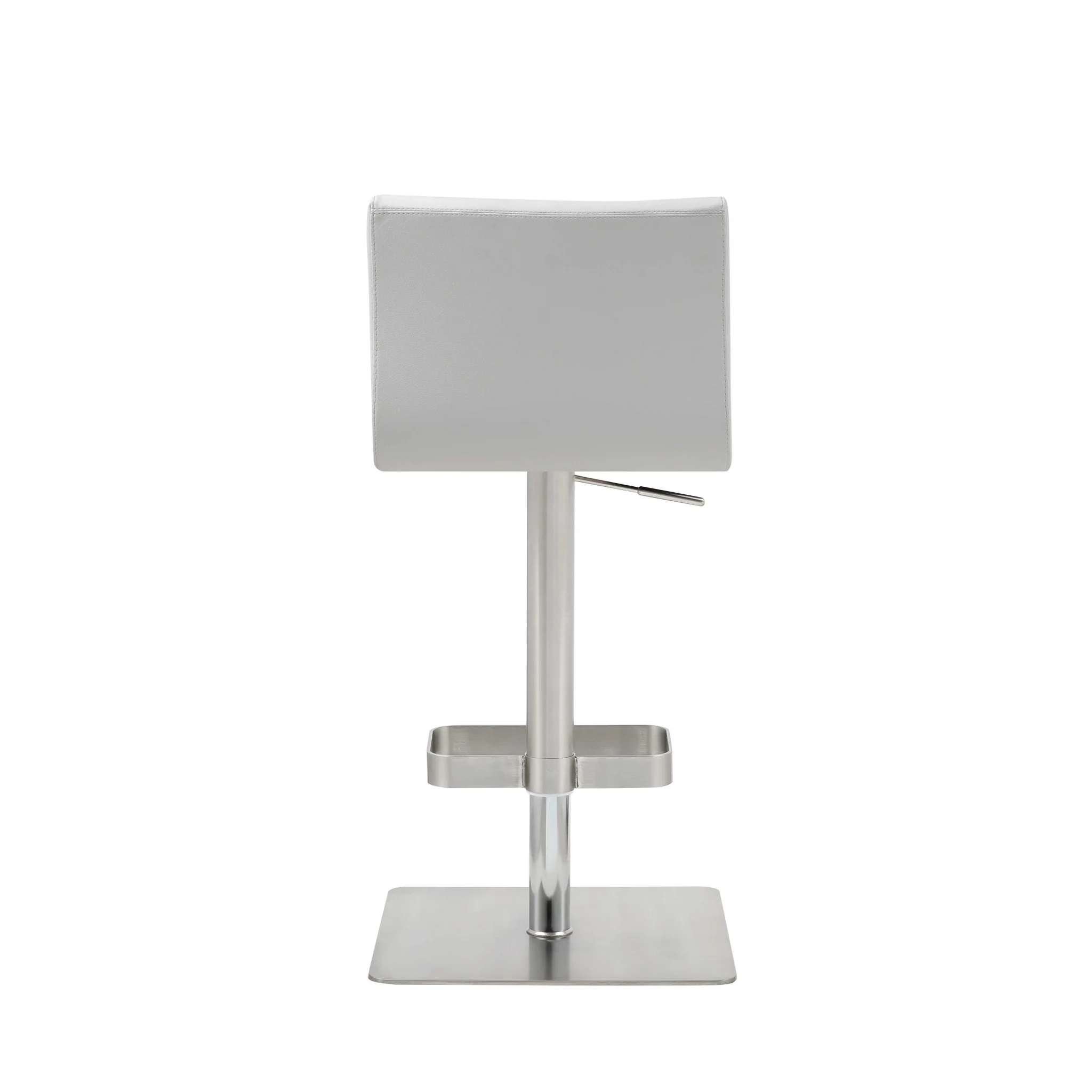 White And Silver Stainless Steel Counter Height Bar Chair By Homeroots - Image 5