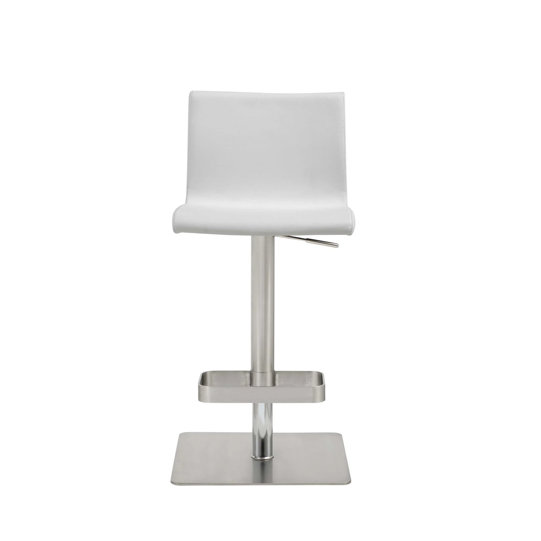 White And Silver Stainless Steel Counter Height Bar Chair By Homeroots - Image 6