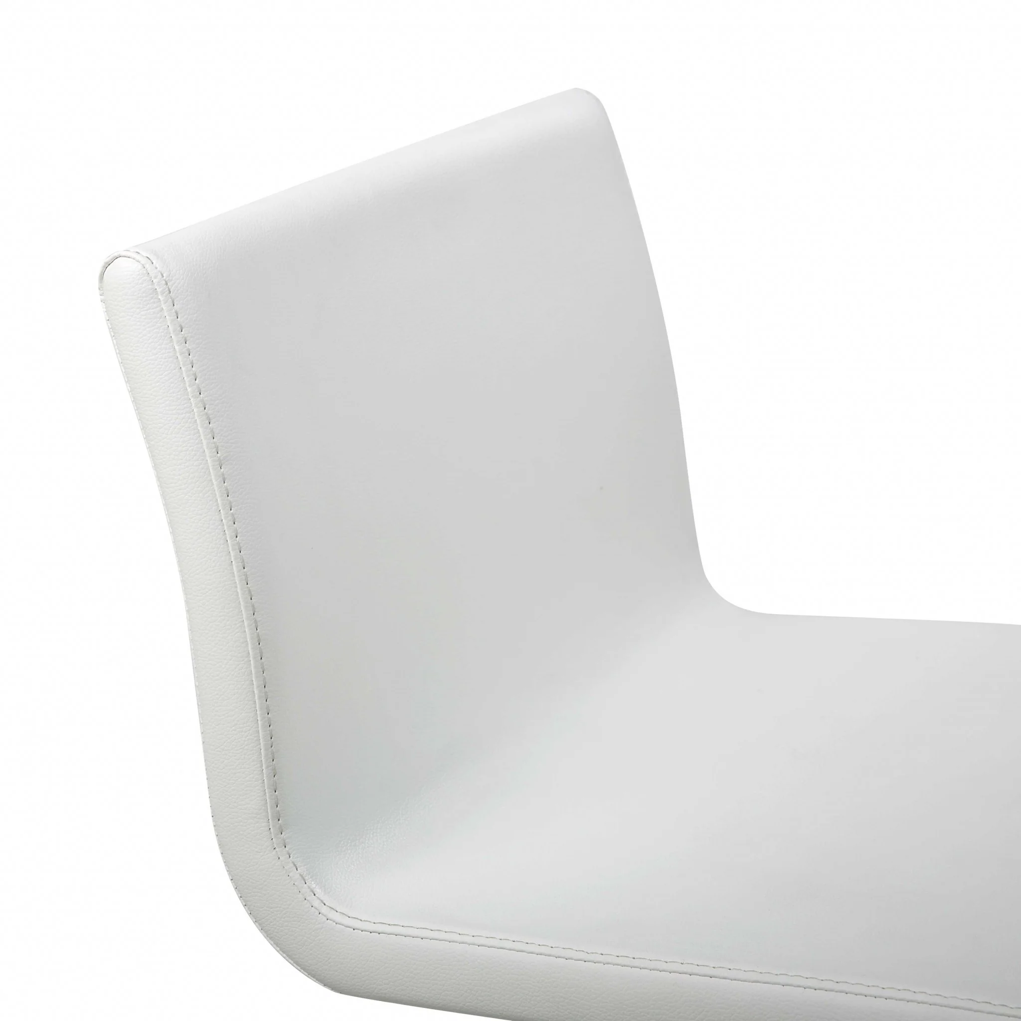 White And Silver Stainless Steel Counter Height Bar Chair By Homeroots - Image 8