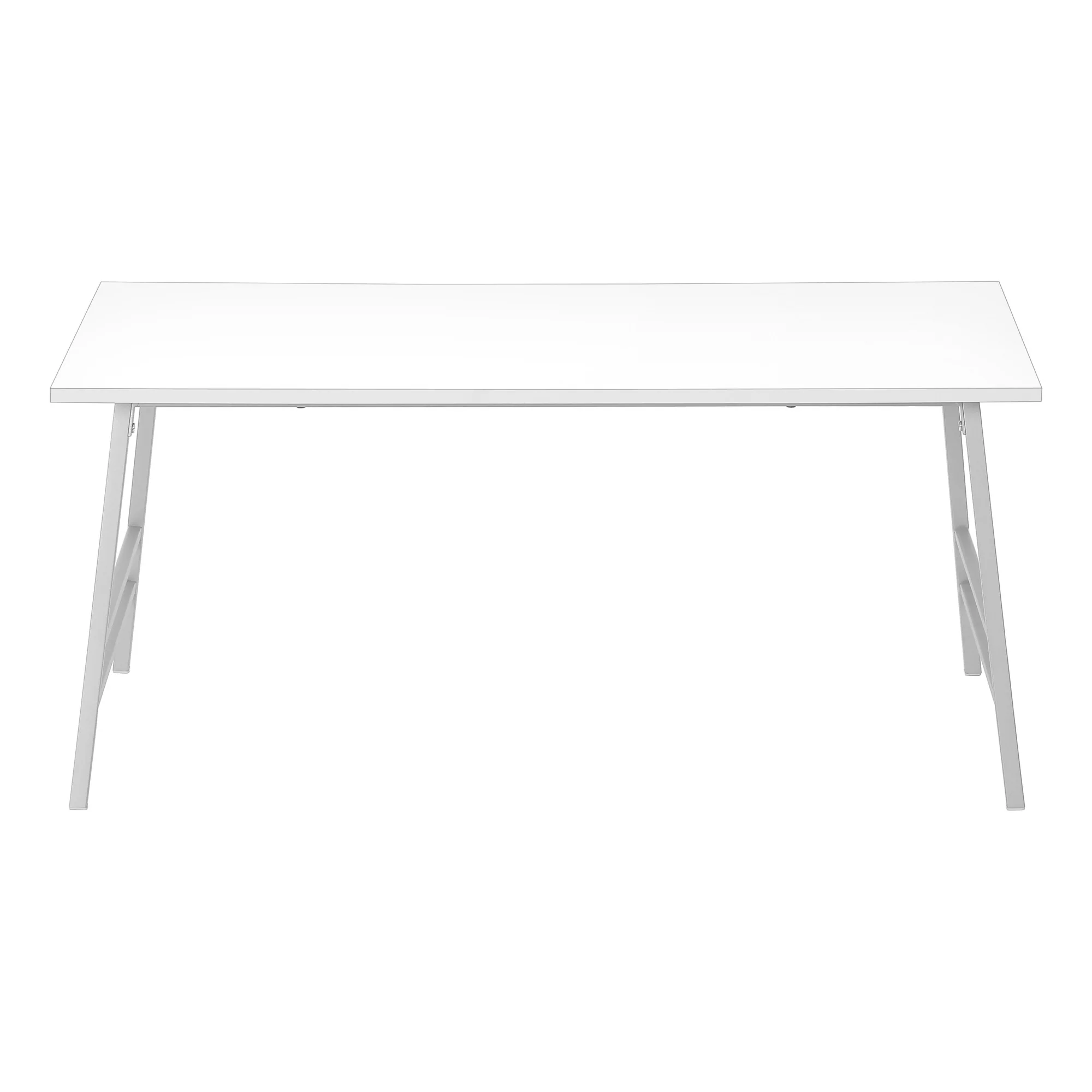 White And Silver Wood And Metal Coffee Table By Homeroots - Image 2