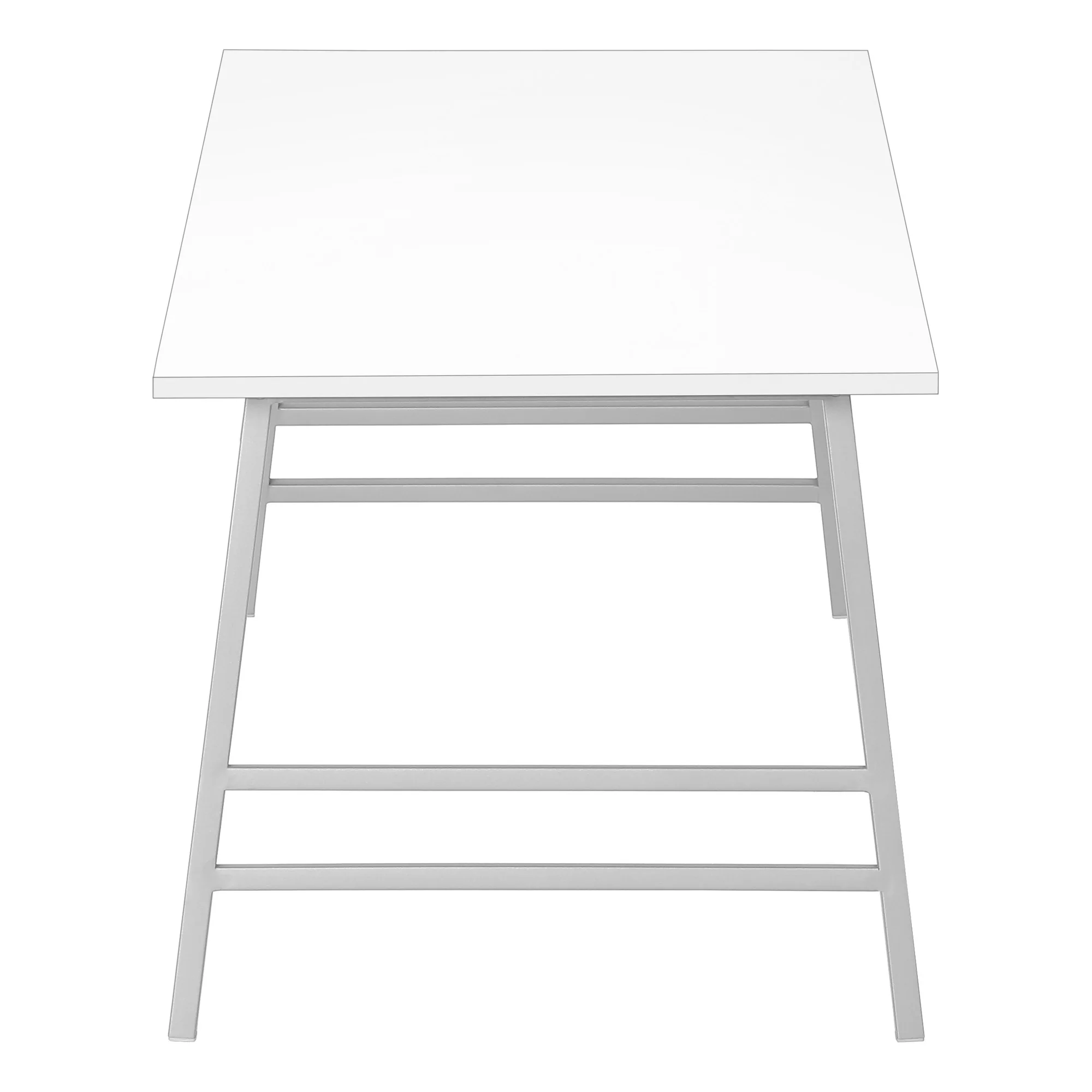 White And Silver Wood And Metal Coffee Table By Homeroots - Image 3
