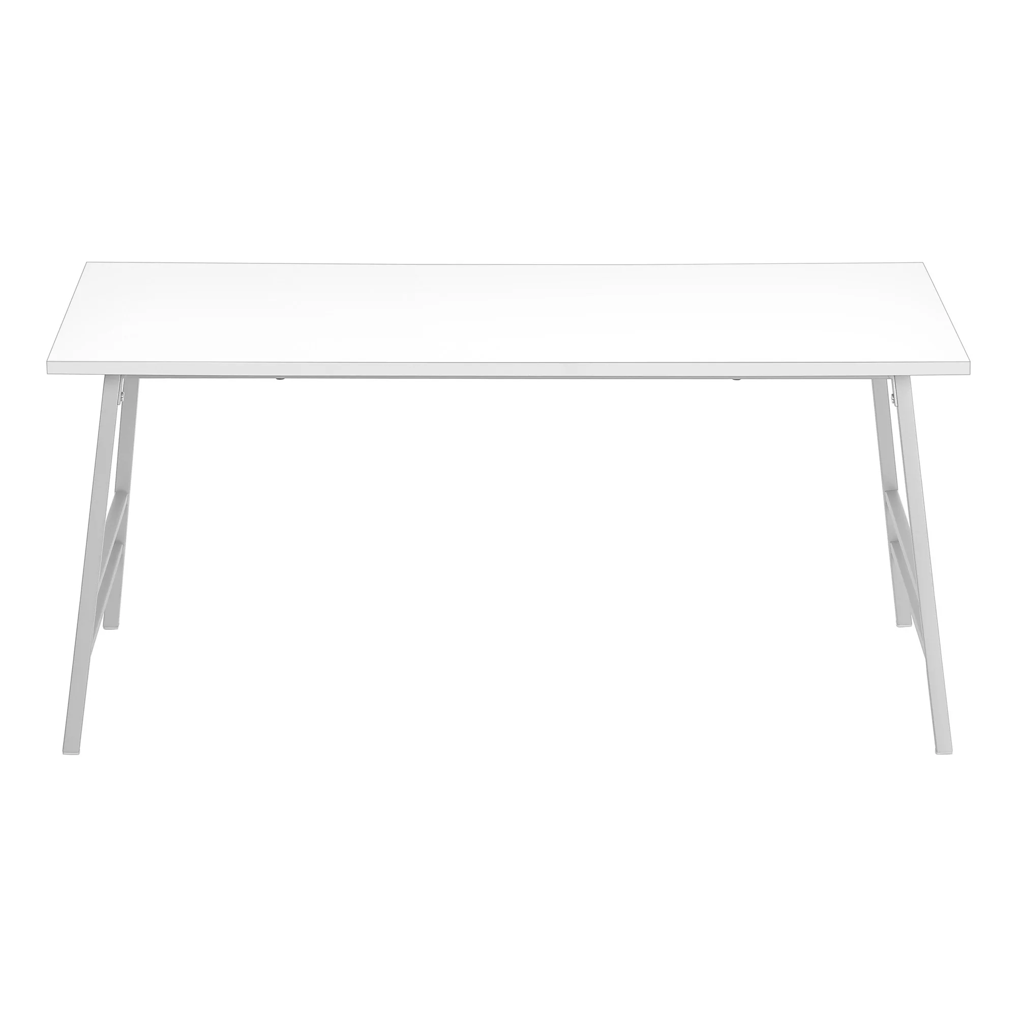 White And Silver Wood And Metal Coffee Table By Homeroots - Image 4