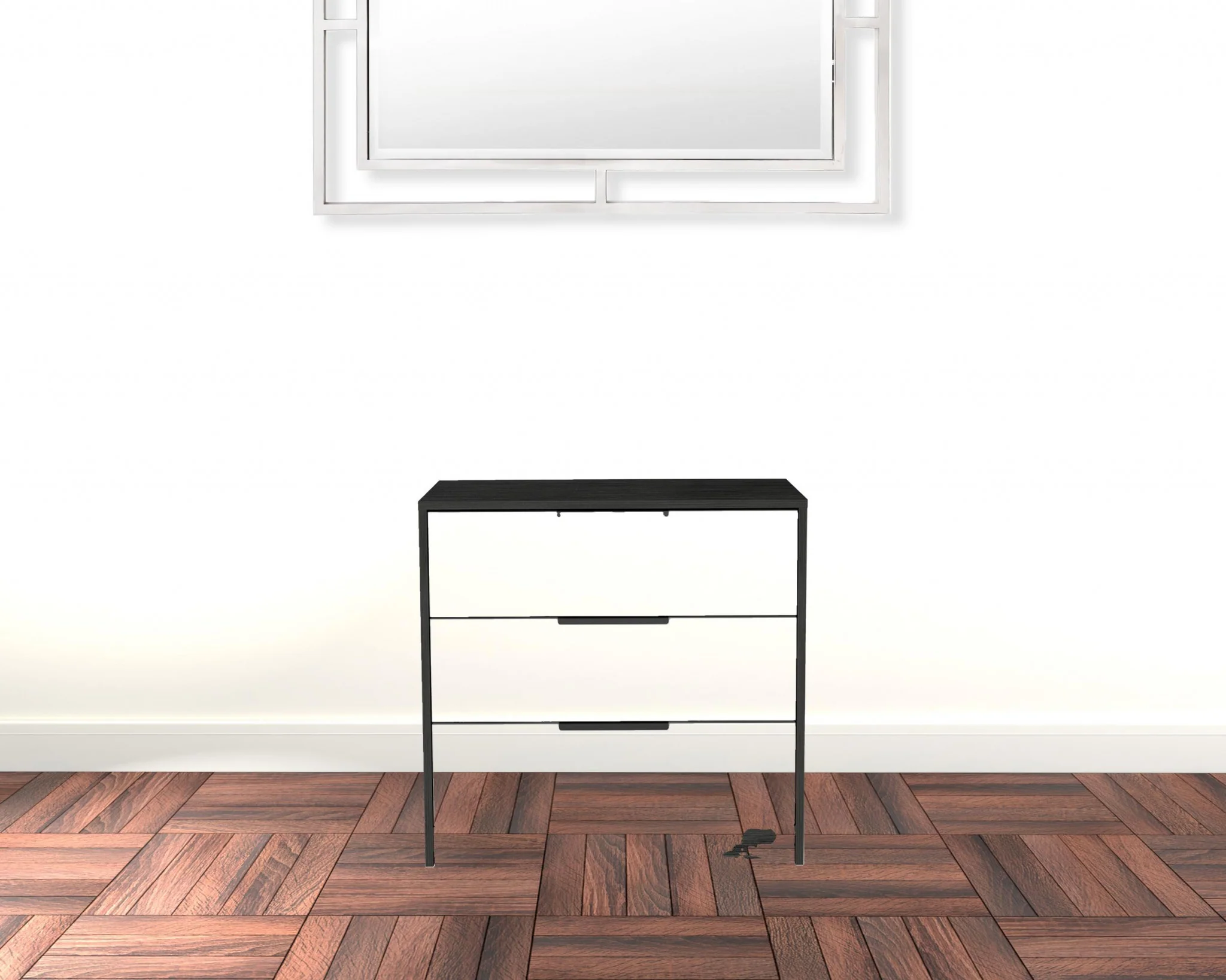 White And Smokey Oak Manufactured Wood Three Drawer Dresser By Homeroots - Image 2