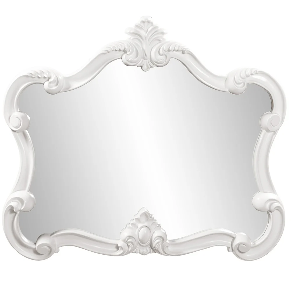 White Baroque Shape Ornate Mirror By Homeroots - Image 2