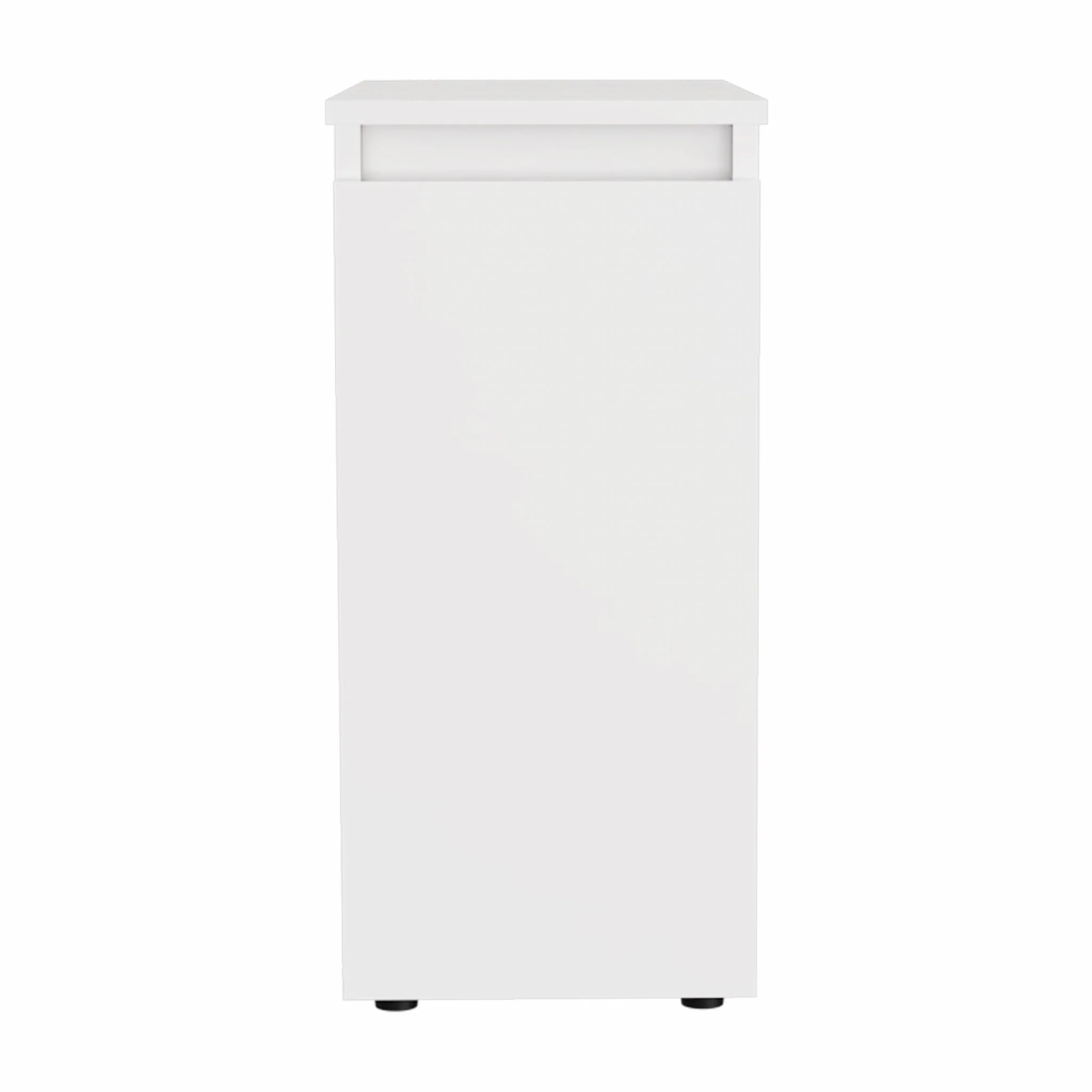 White Bathroom Cabinet with Top Shelf and Sliding Drawer By Homeroots - Image 2