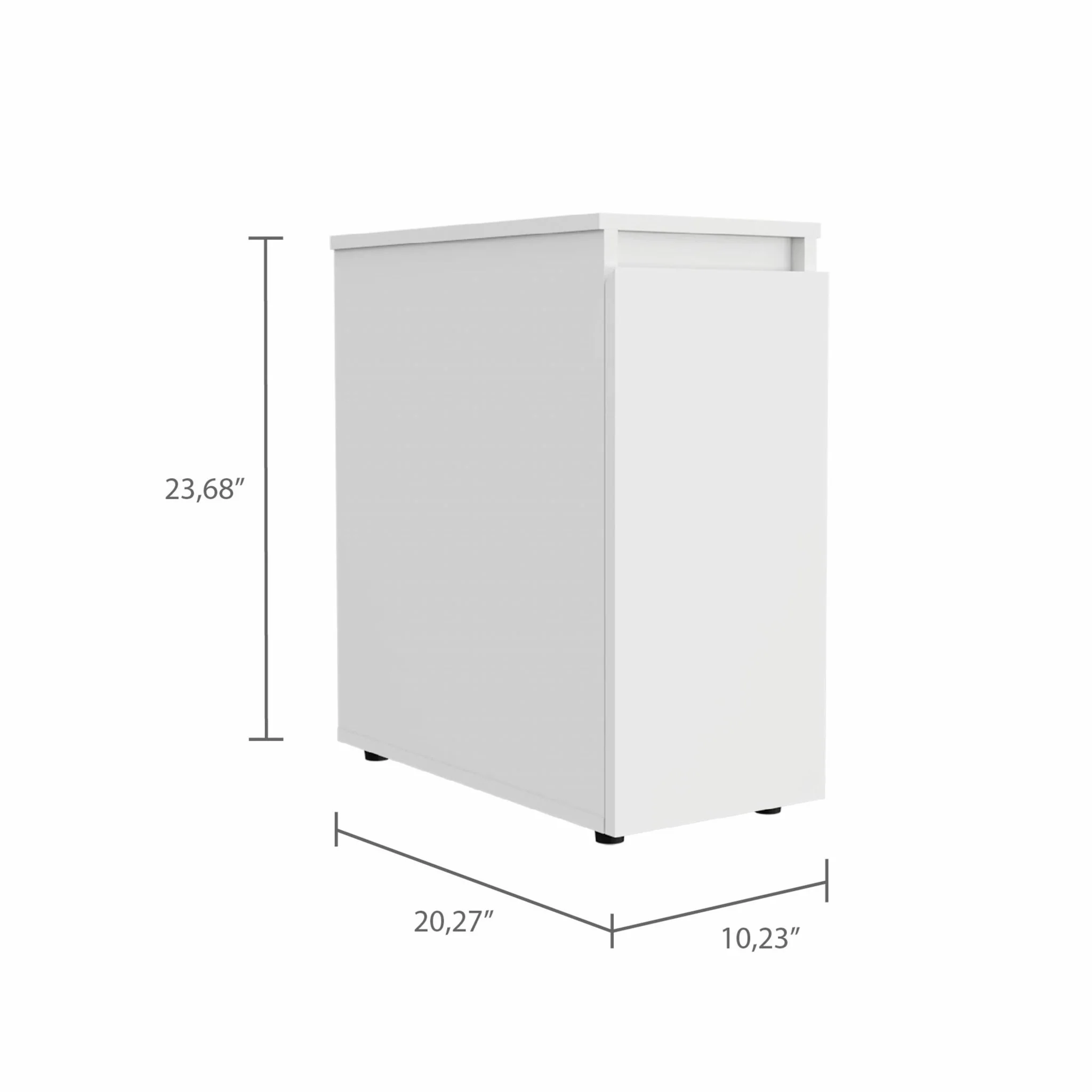 White Bathroom Cabinet with Top Shelf and Sliding Drawer By Homeroots - Image 3