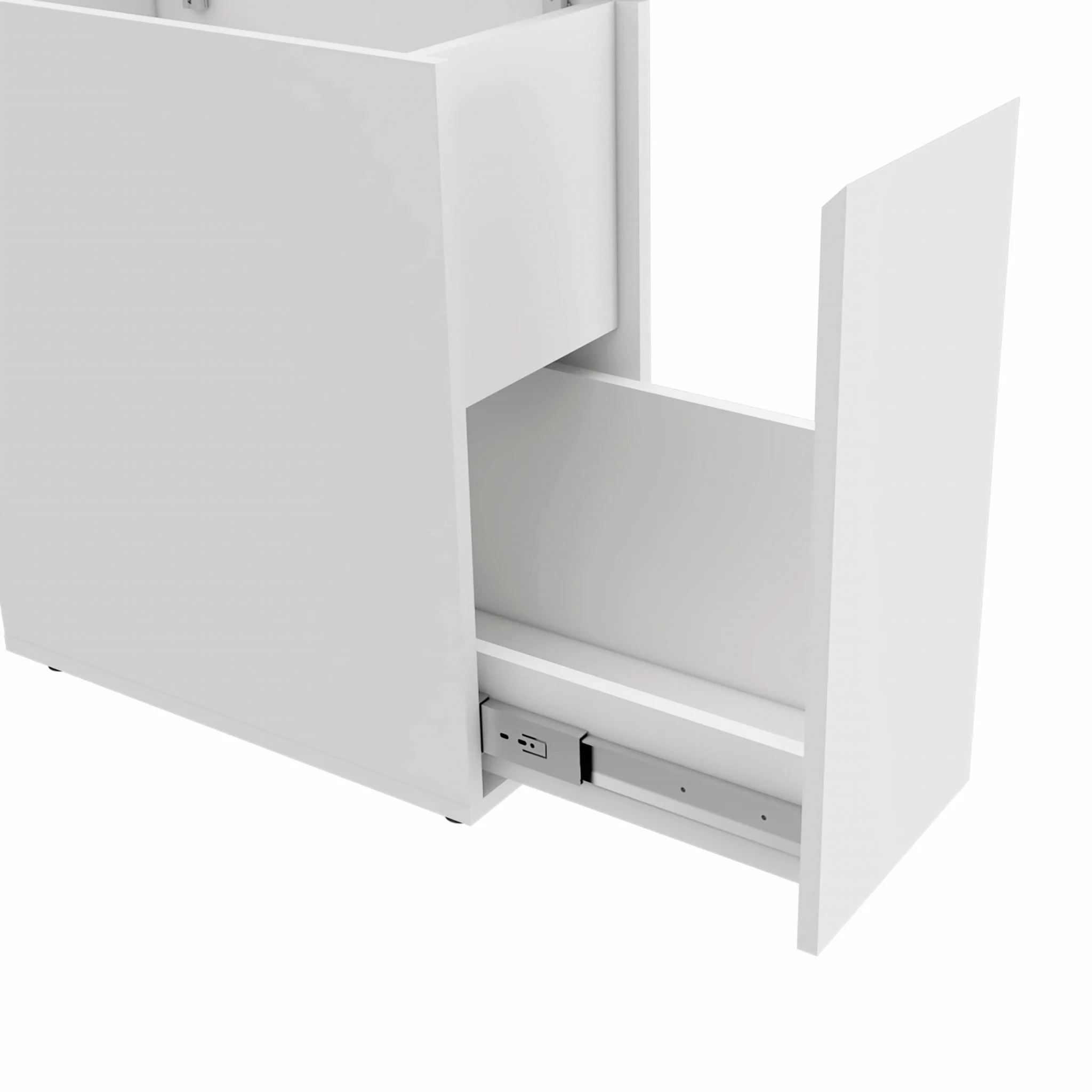 White Bathroom Cabinet with Top Shelf and Sliding Drawer By Homeroots - Image 6