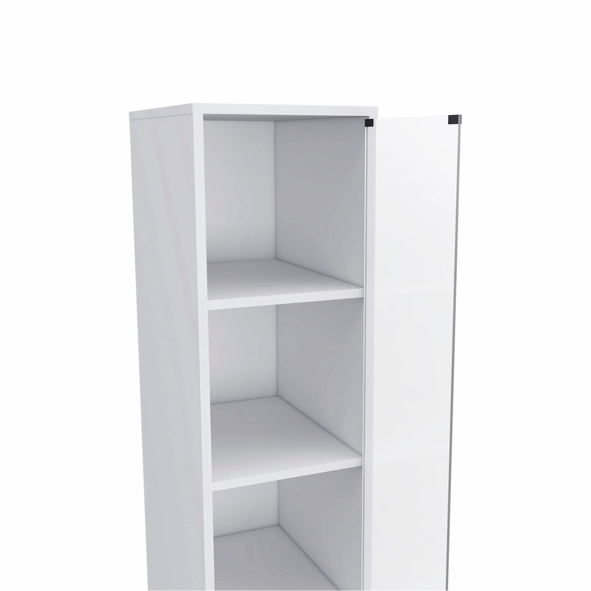 White Bathroom Storage Cabinet with Glass Door and Sliding Drawers By Homeroots - Image 7