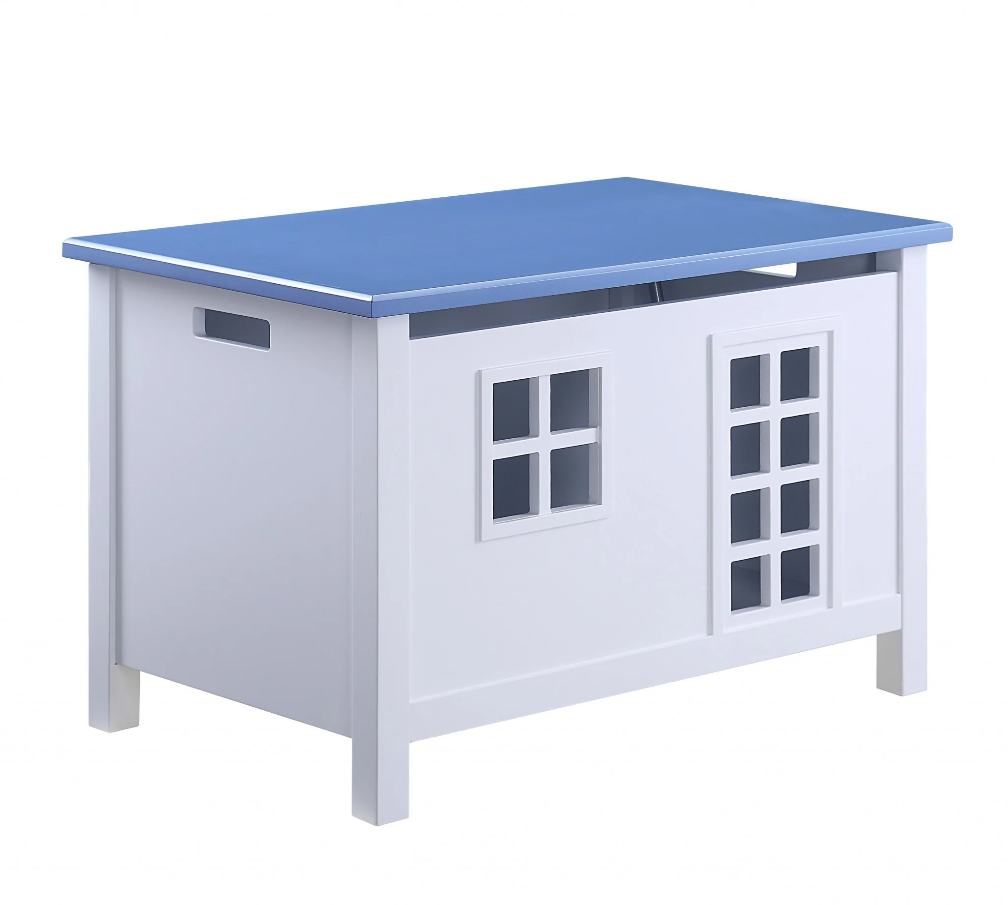 White Blue Wood Youth Chest By Homeroots - Image 2