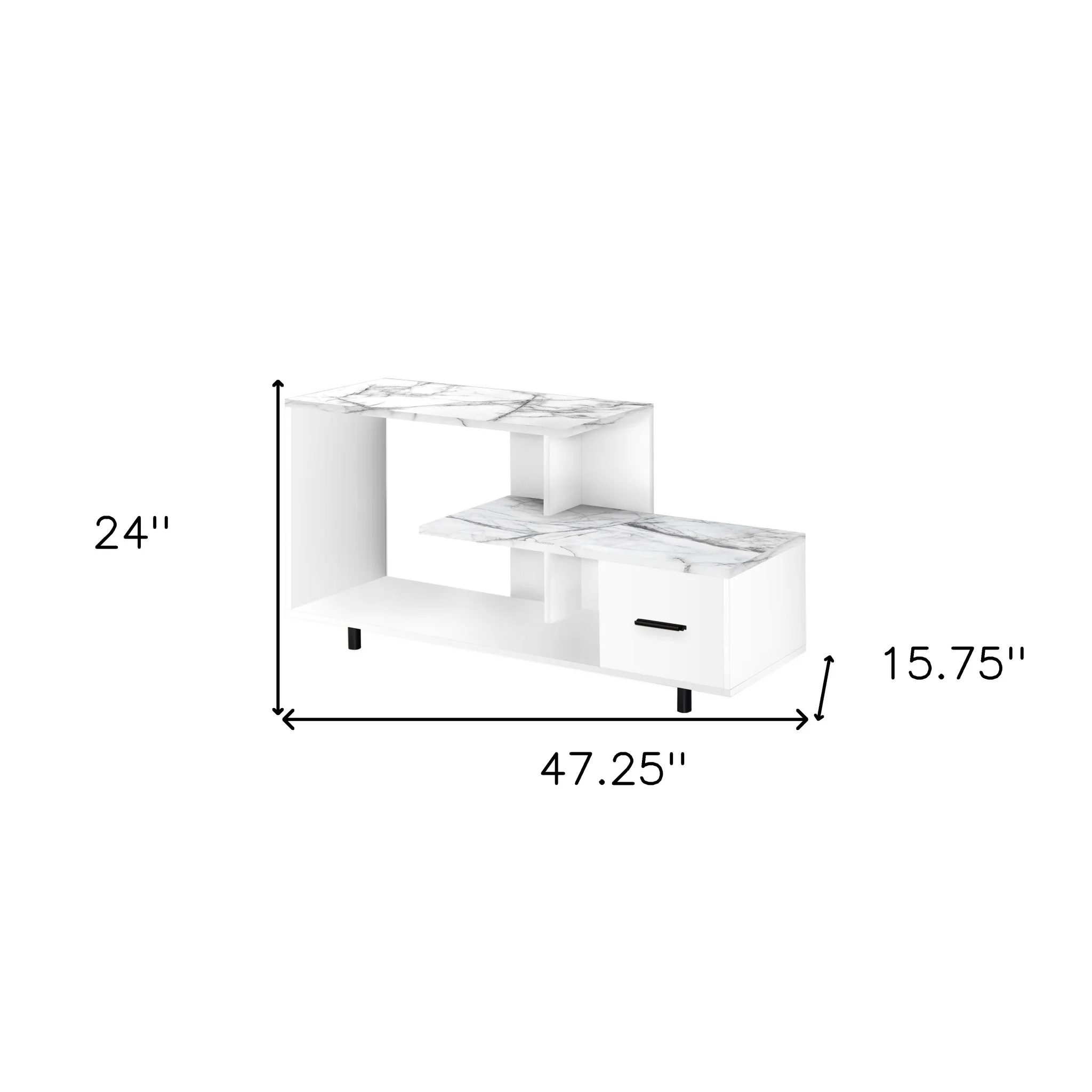 White Cabinet Enclosed Storage TV Stand By Homeroots - Image 5