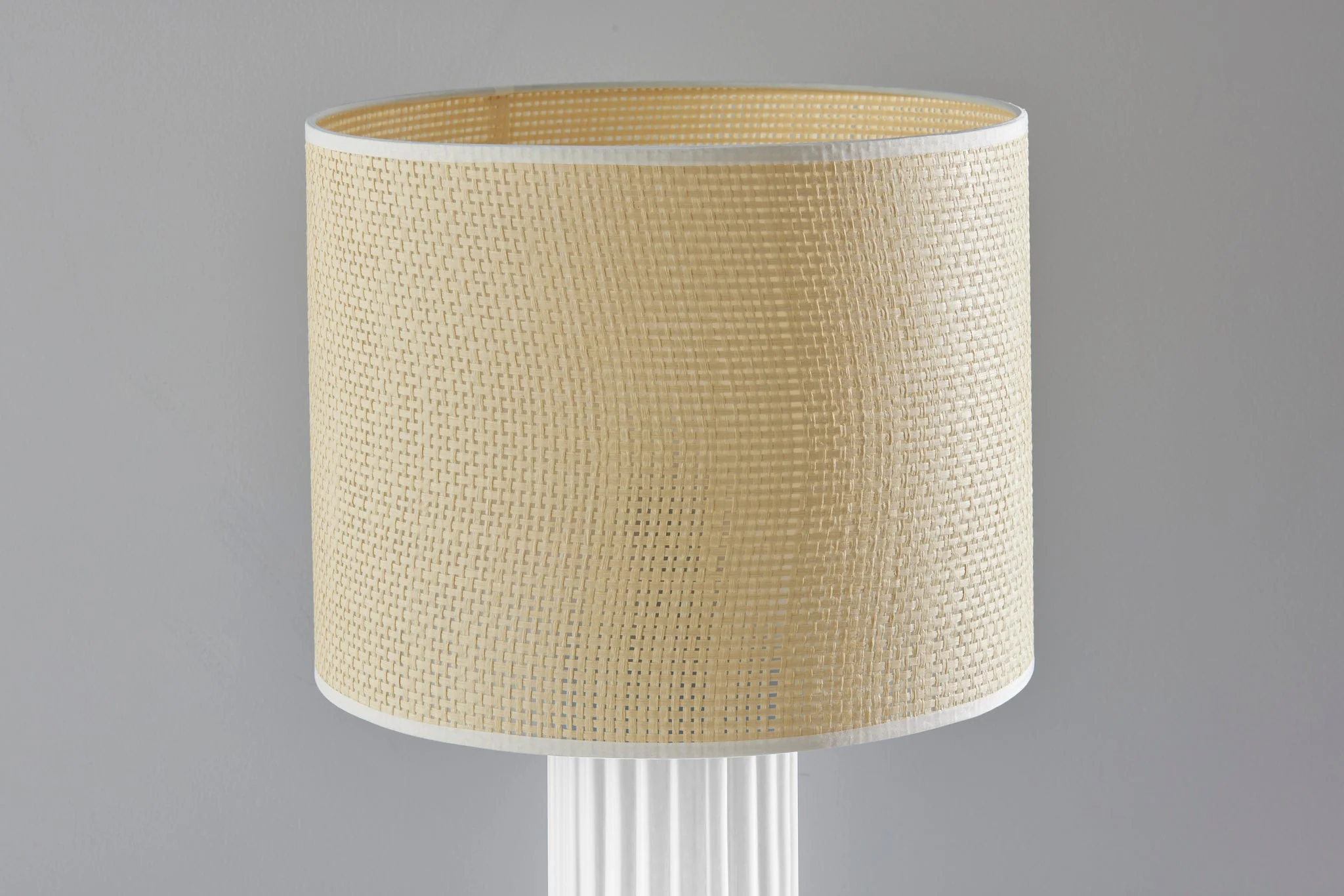 White Ceramic Cylinder Table Lamp With Beige Drum Shade By Homeroots - Image 6