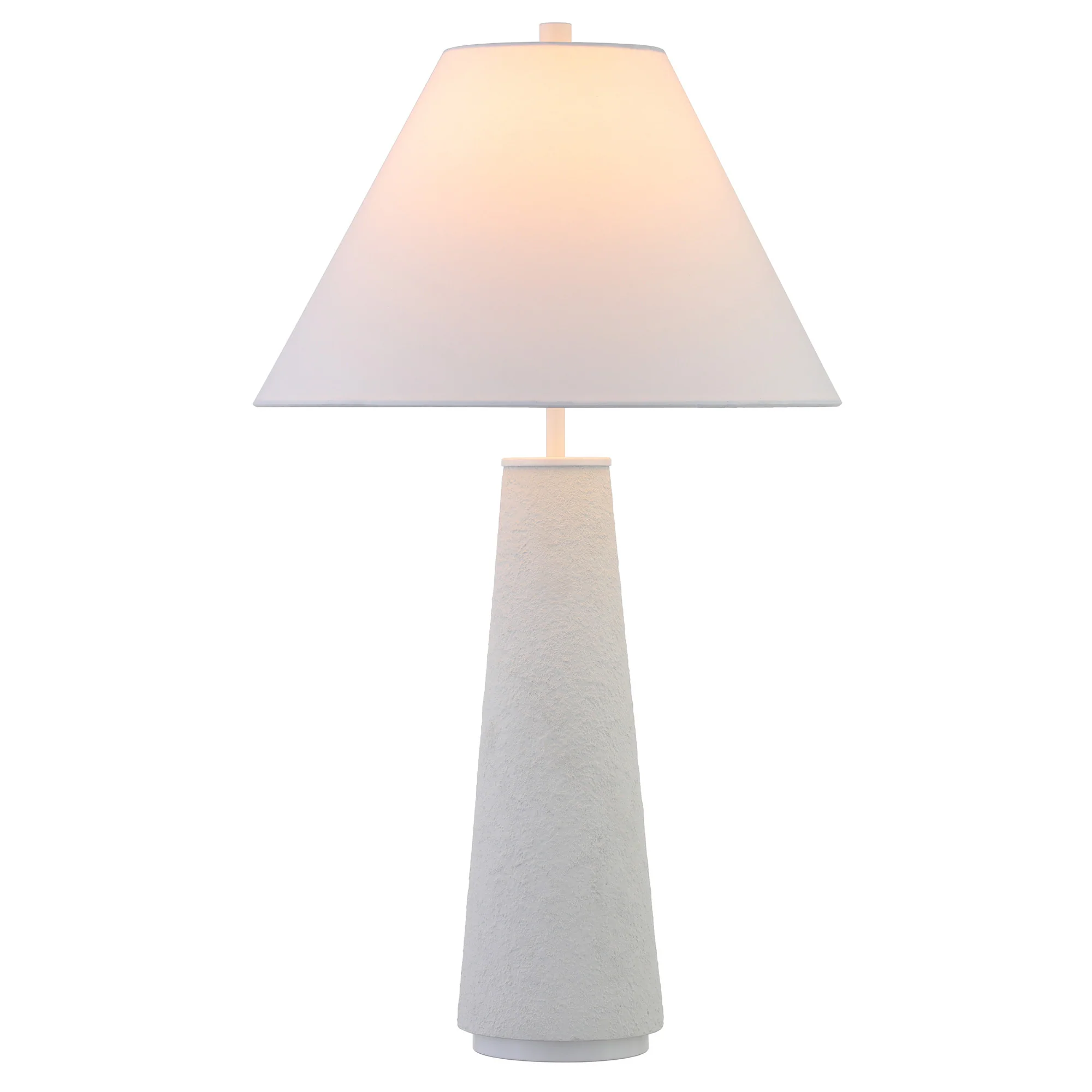 White Ceramic Table Lamp With White Cone Shade By Homeroots - Image 2