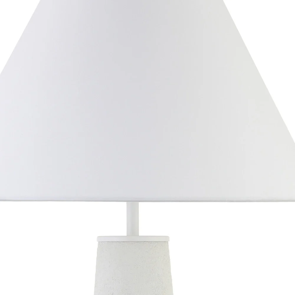 White Ceramic Table Lamp With White Cone Shade By Homeroots - Image 3