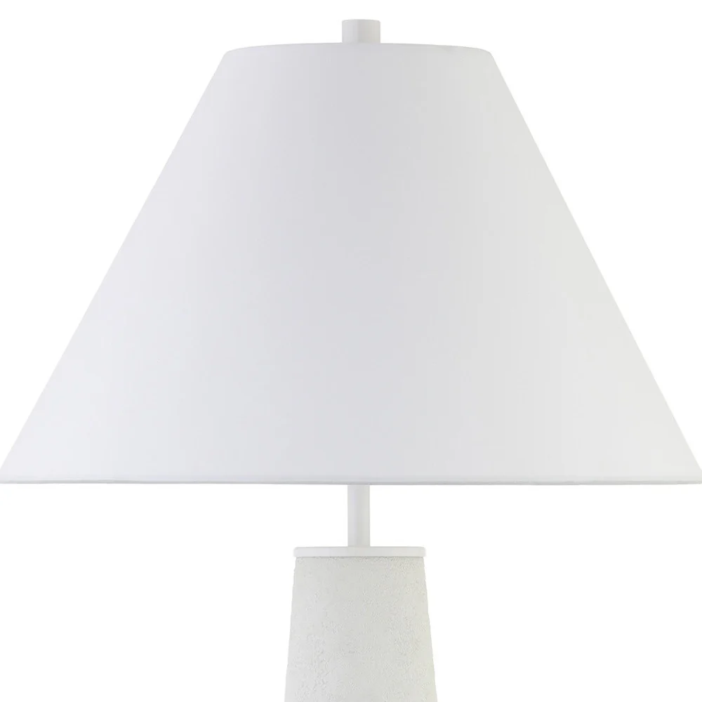 White Ceramic Table Lamp With White Cone Shade By Homeroots - Image 4