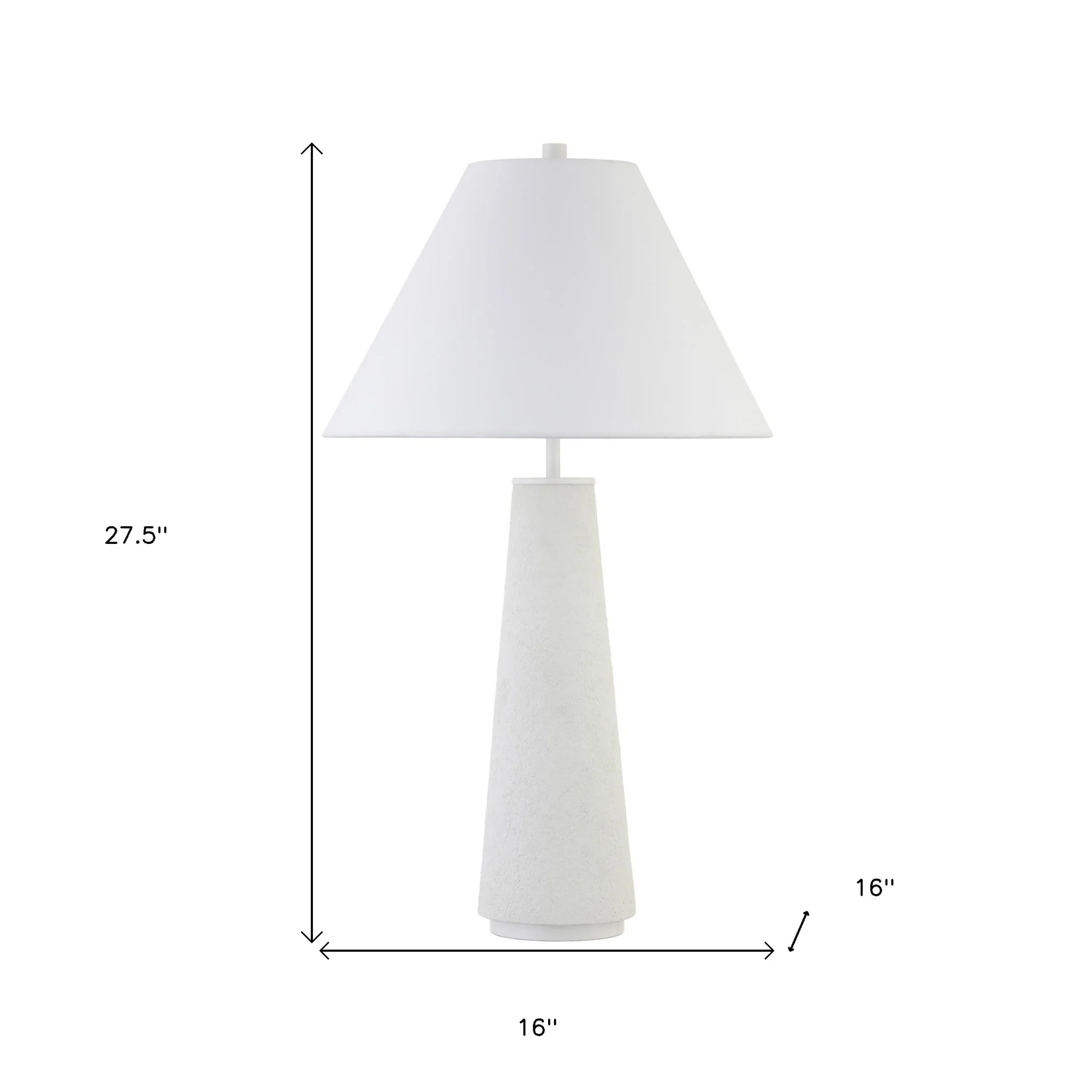 White Ceramic Table Lamp With White Cone Shade By Homeroots - Image 5