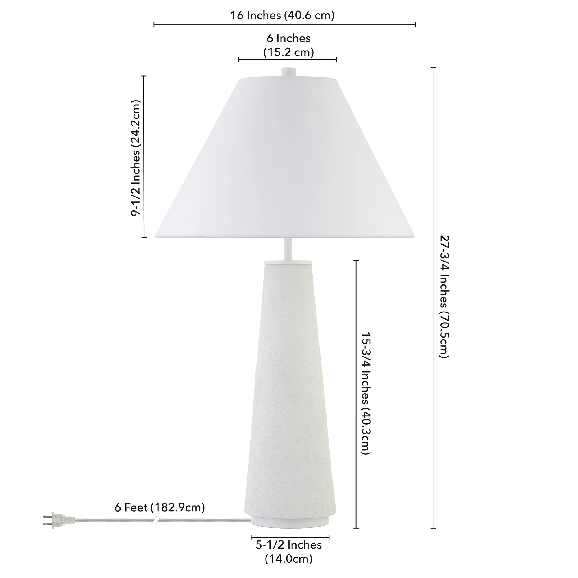 White Ceramic Table Lamp With White Cone Shade By Homeroots - Image 6