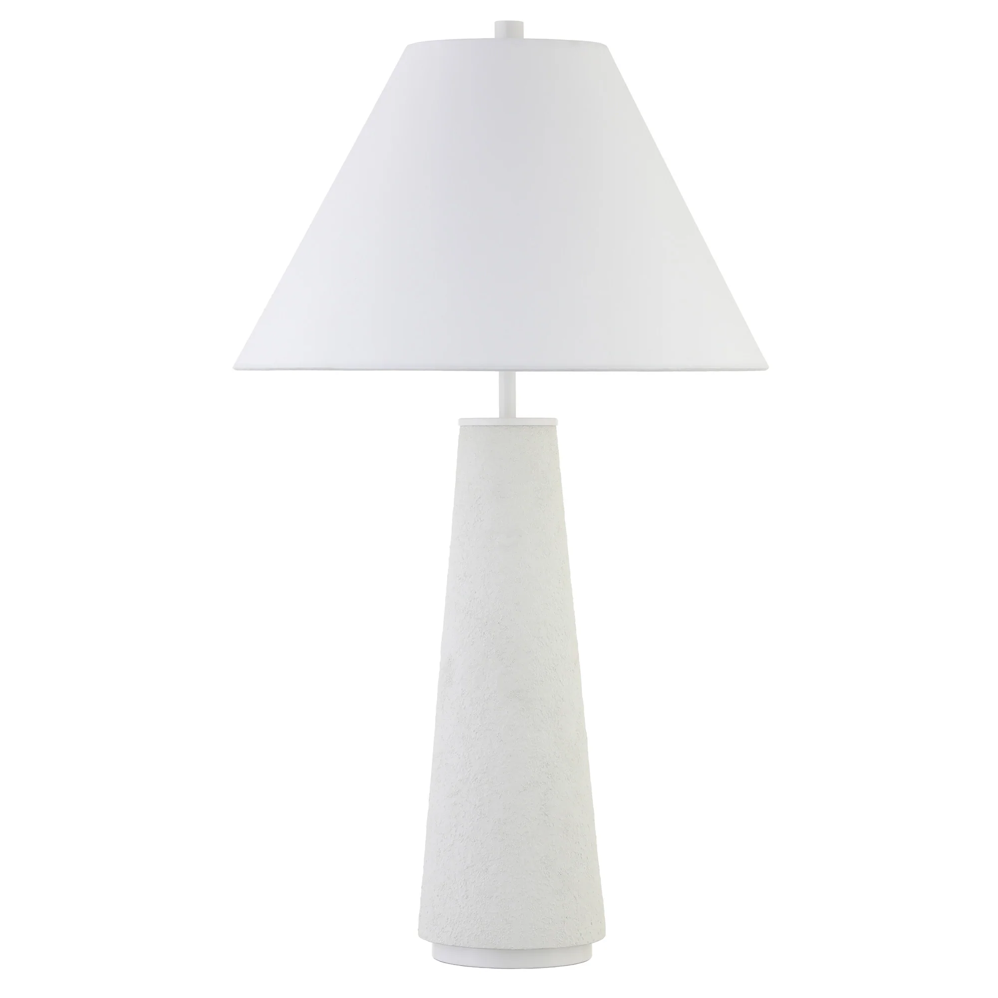 White Ceramic Table Lamp With White Cone Shade By Homeroots - Image 7