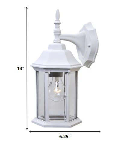 White Clear Glass Swing Arm Wall Light By Homeroots - 398584 - Image 2
