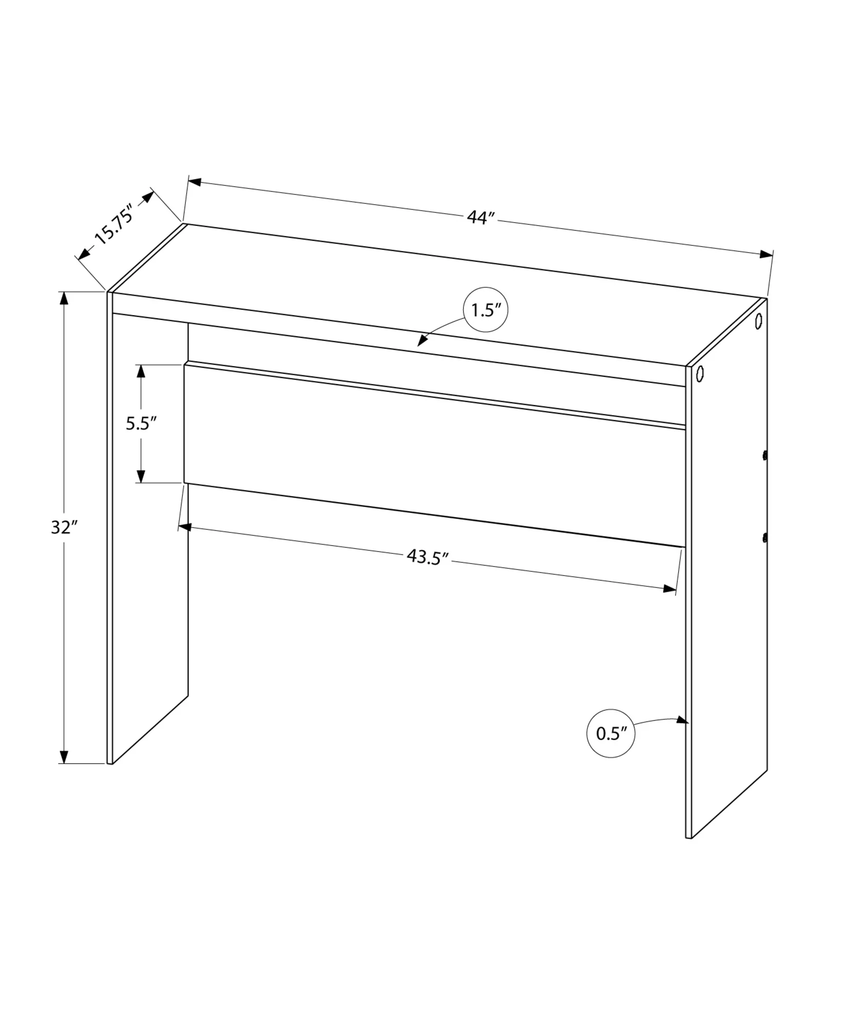 White Clear Particle Board Tempered Glass Accent Table By Homeroots - Image 3