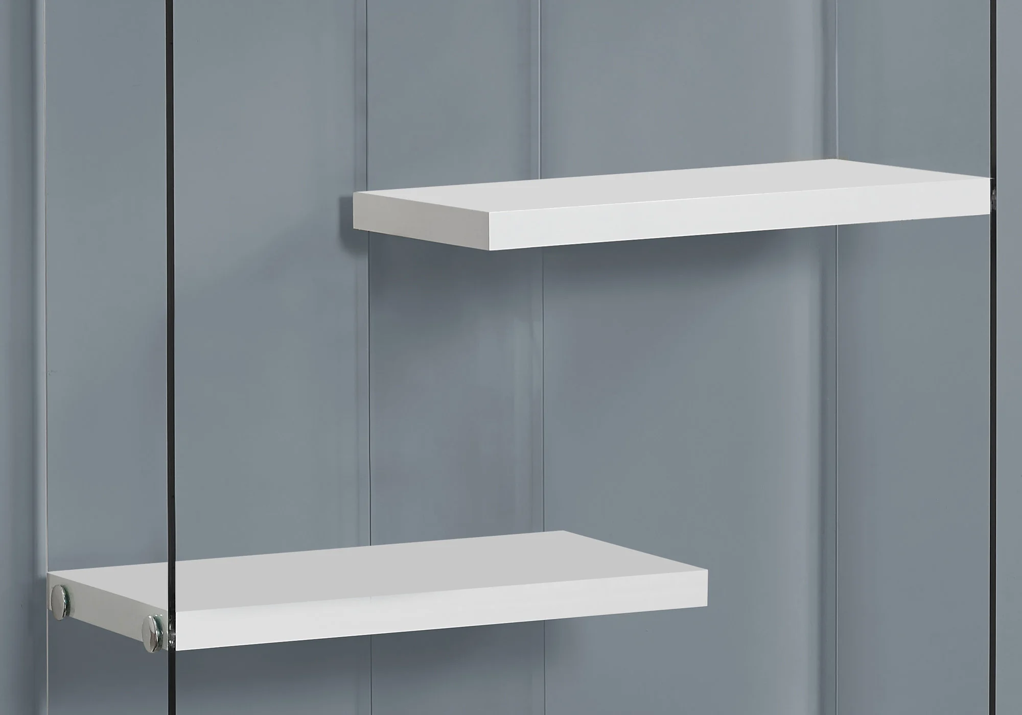 White Clear Particle Board Tempered Glass Bookcase By Homeroots - 333150 - Image 2