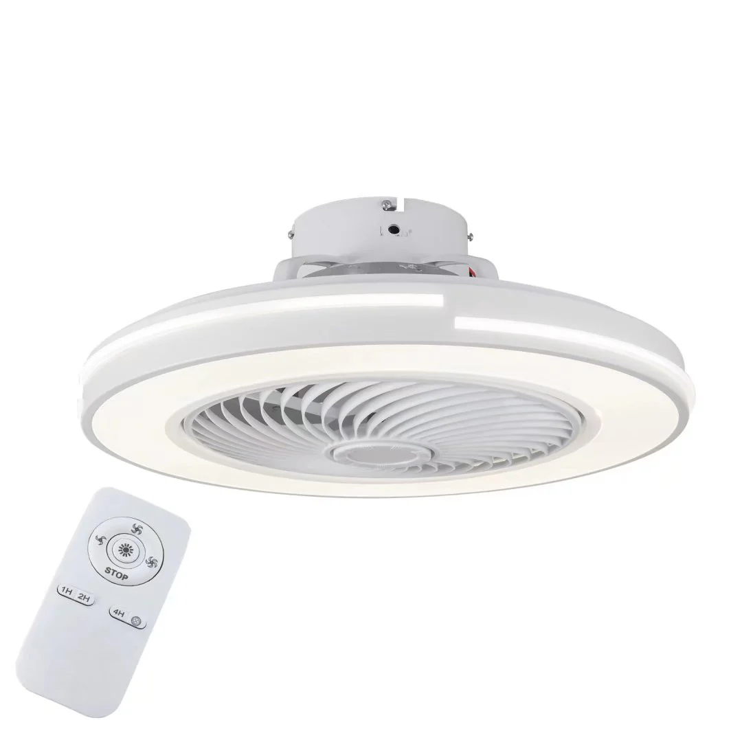 White Compact LED Fan and Light By Homeroots - Image 5