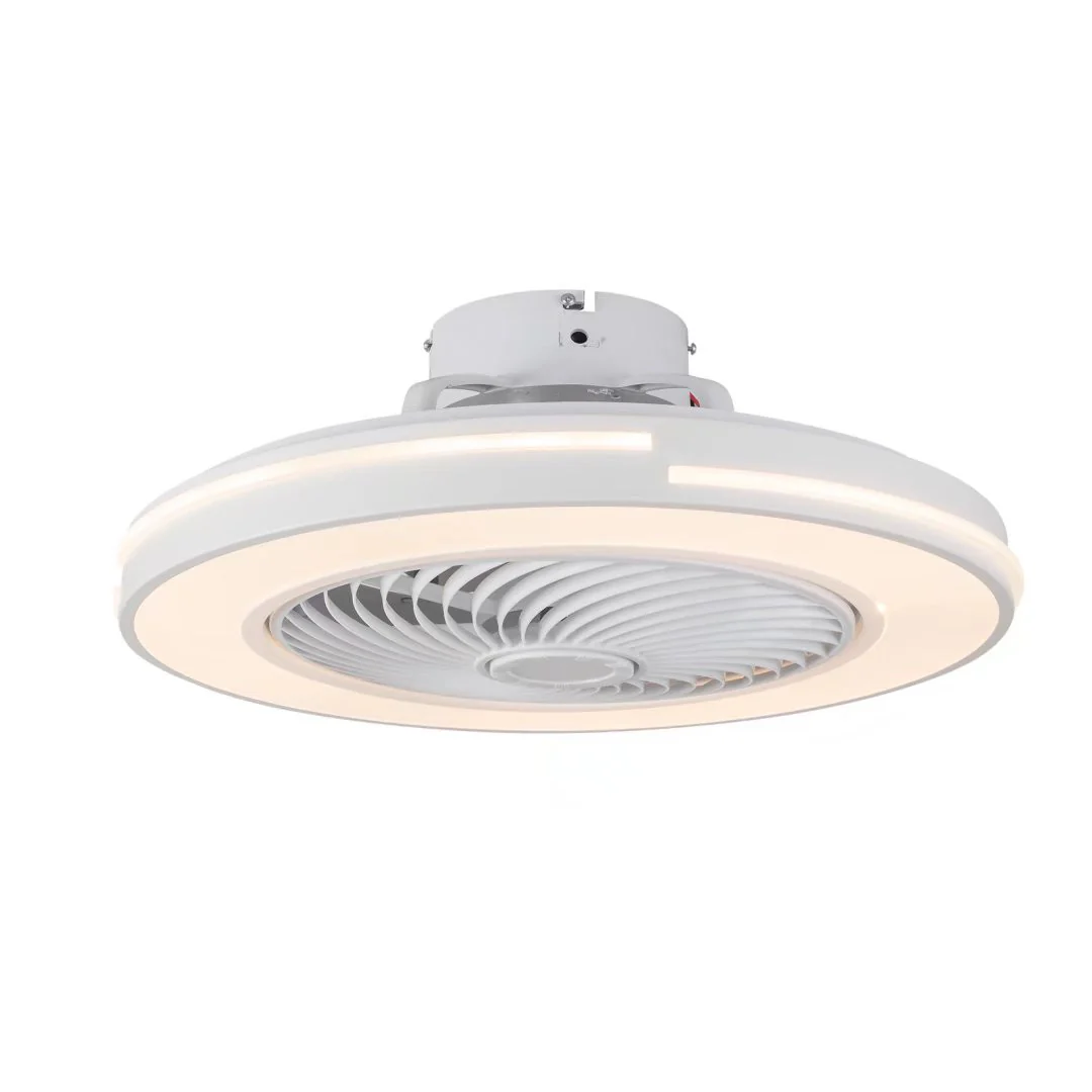 White Compact LED Fan and Light By Homeroots - Image 6